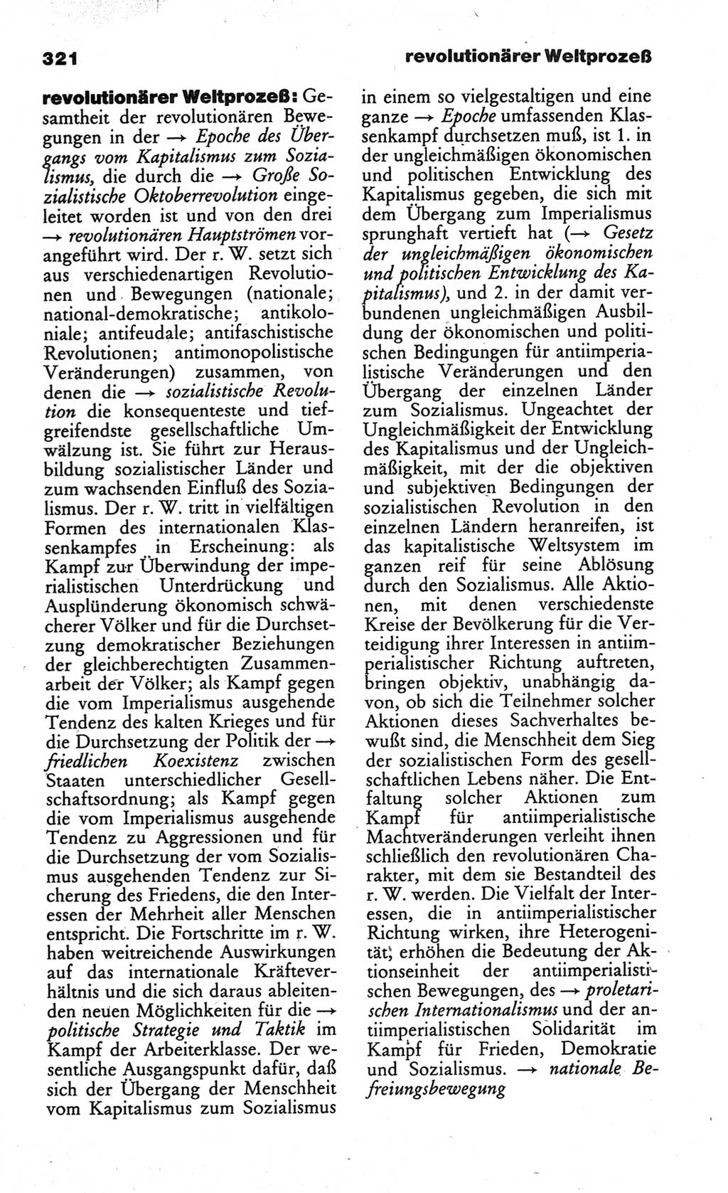 Wörterbuch des wissenschaftlichen Kommunismus [Deutsche Demokratische Republik (DDR)] 1984, Seite 321 (Wb. wiss. Komm. DDR 1984, S. 321)