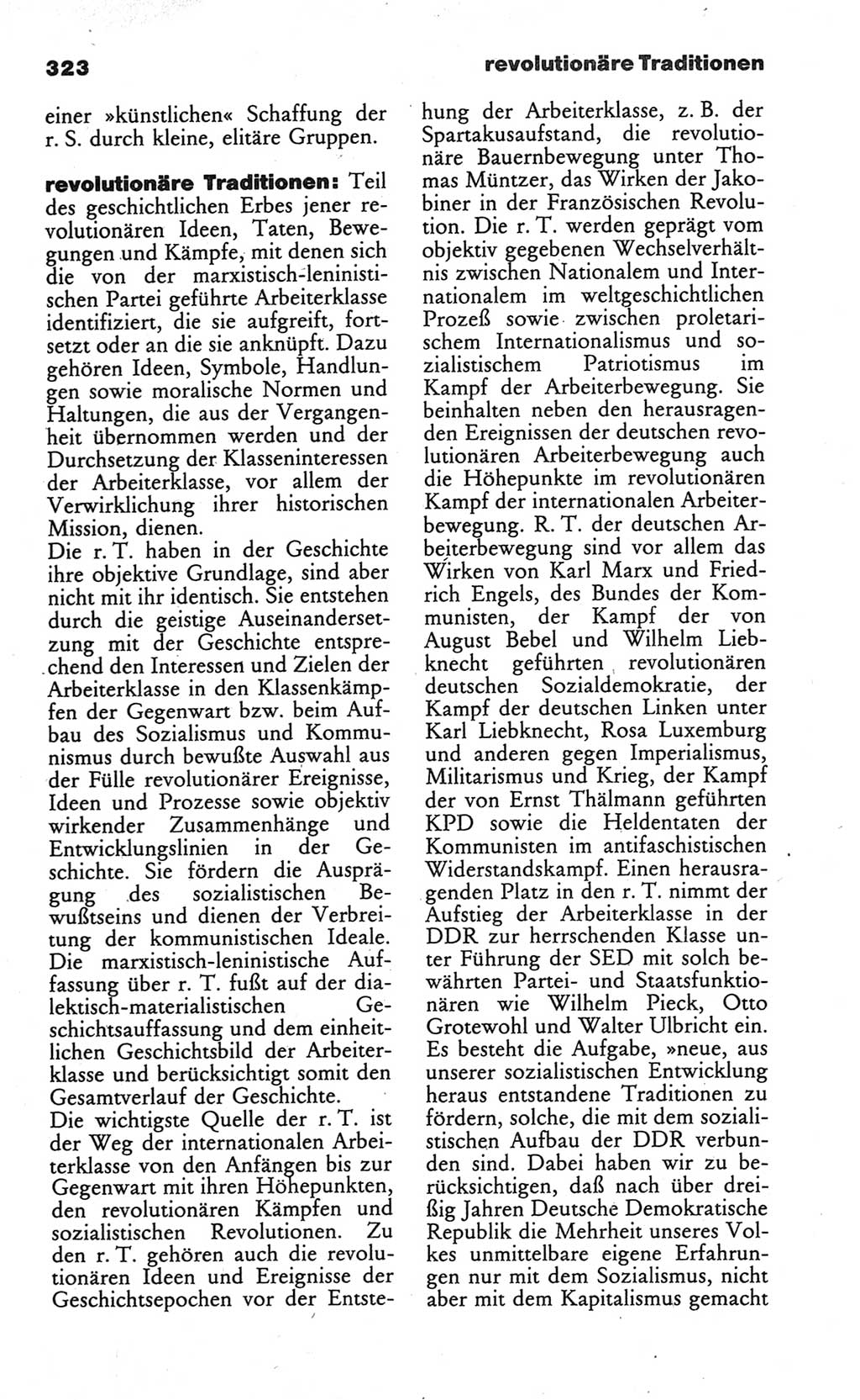 Wörterbuch des wissenschaftlichen Kommunismus [Deutsche Demokratische Republik (DDR)] 1984, Seite 323 (Wb. wiss. Komm. DDR 1984, S. 323)