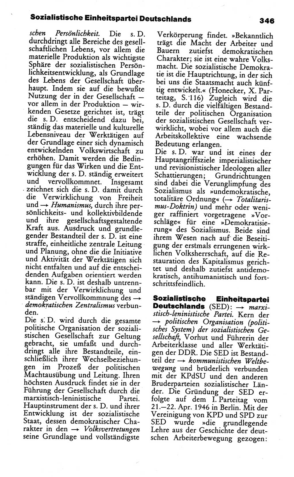 Wörterbuch des wissenschaftlichen Kommunismus [Deutsche Demokratische Republik (DDR)] 1984, Seite 346 (Wb. wiss. Komm. DDR 1984, S. 346)