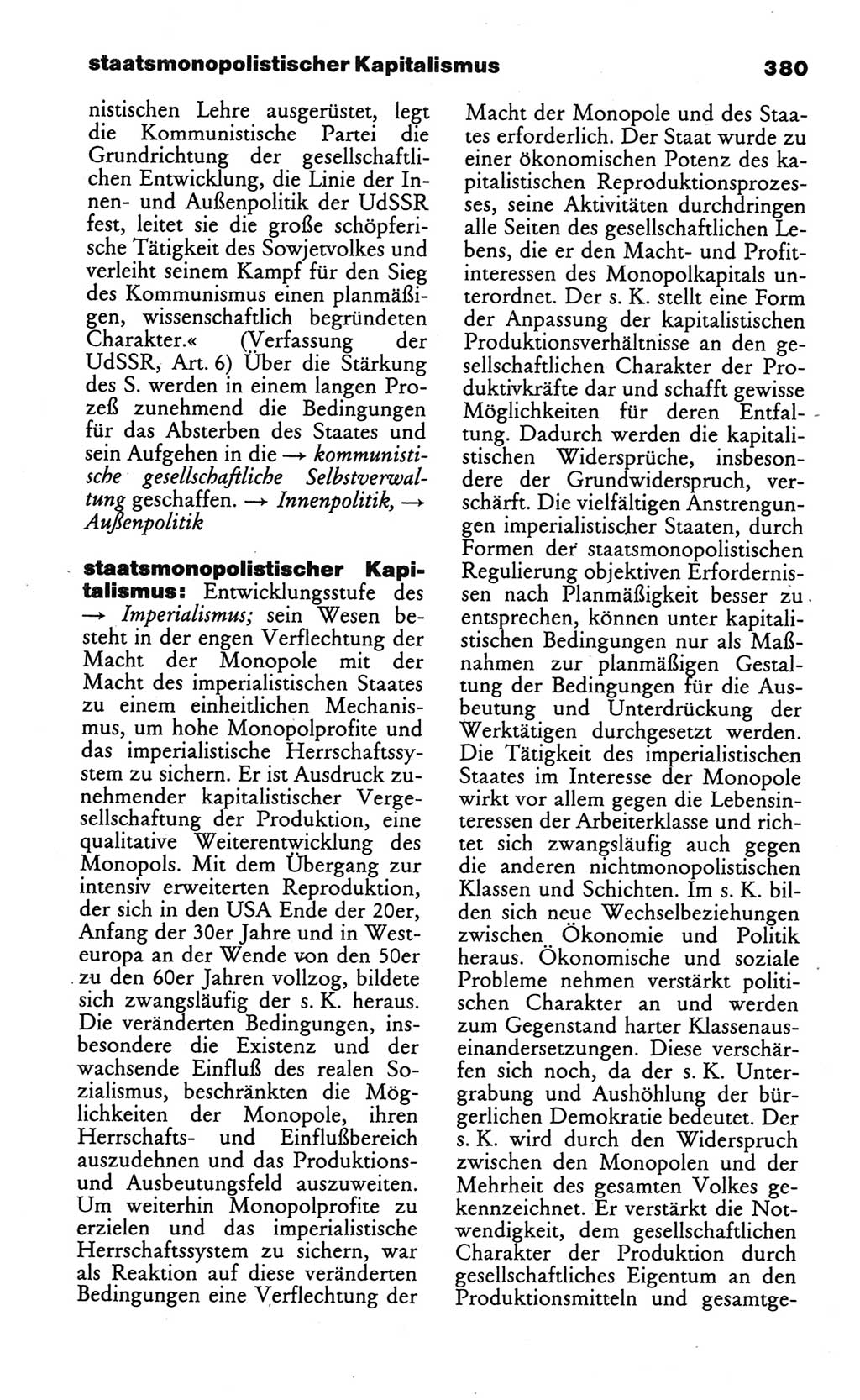 Wörterbuch des wissenschaftlichen Kommunismus [Deutsche Demokratische Republik (DDR)] 1984, Seite 380 (Wb. wiss. Komm. DDR 1984, S. 380)