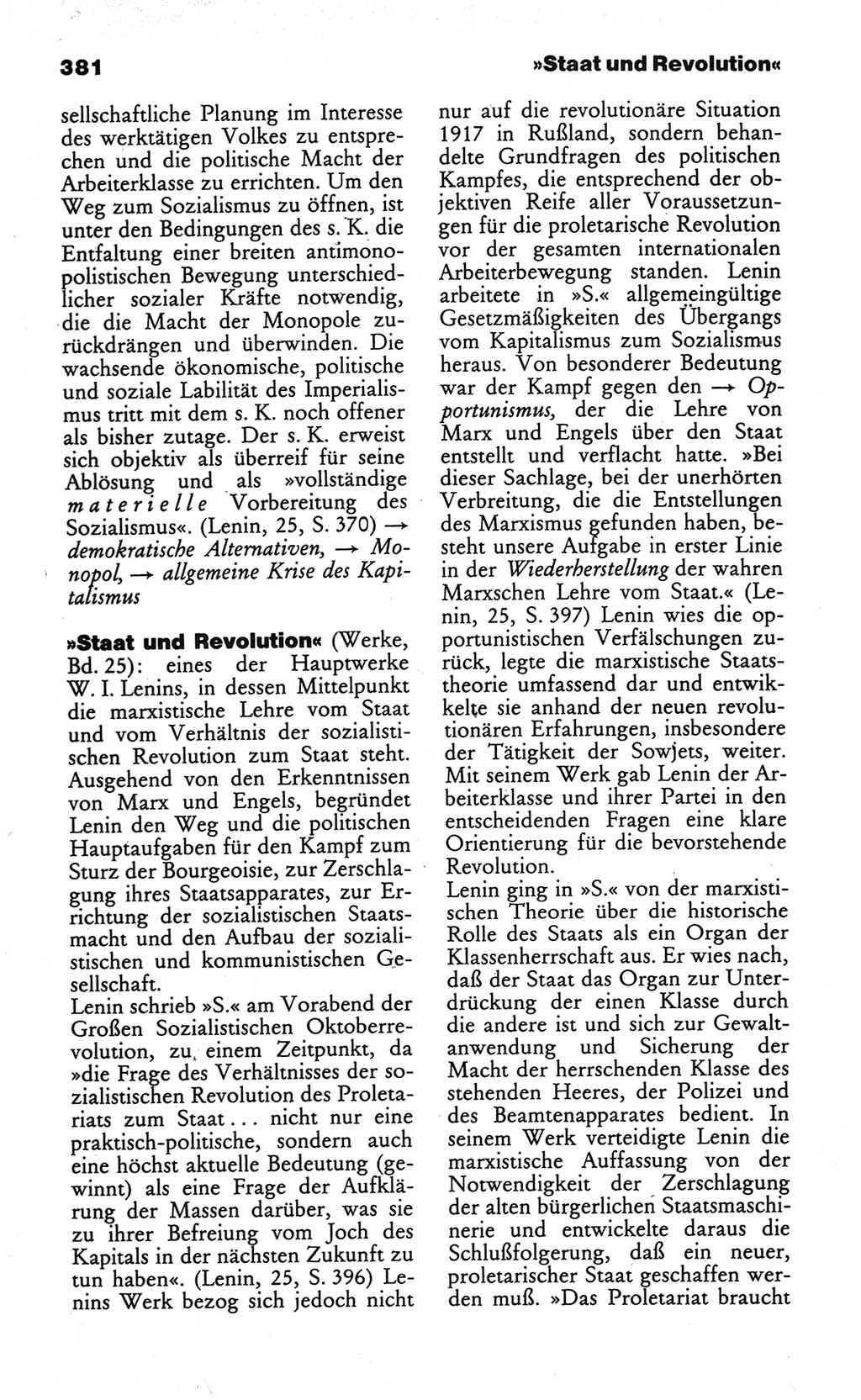 Wörterbuch des wissenschaftlichen Kommunismus [Deutsche Demokratische Republik (DDR)] 1984, Seite 381 (Wb. wiss. Komm. DDR 1984, S. 381)