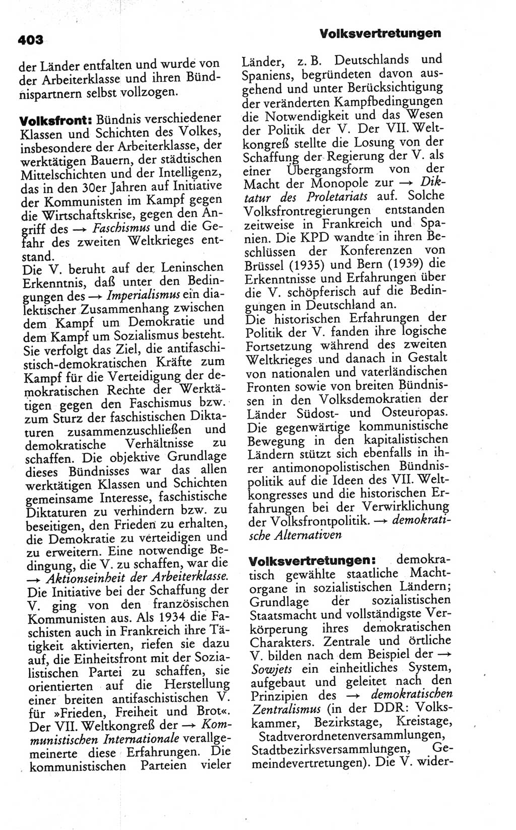 Wörterbuch des wissenschaftlichen Kommunismus [Deutsche Demokratische Republik (DDR)] 1984, Seite 403 (Wb. wiss. Komm. DDR 1984, S. 403)