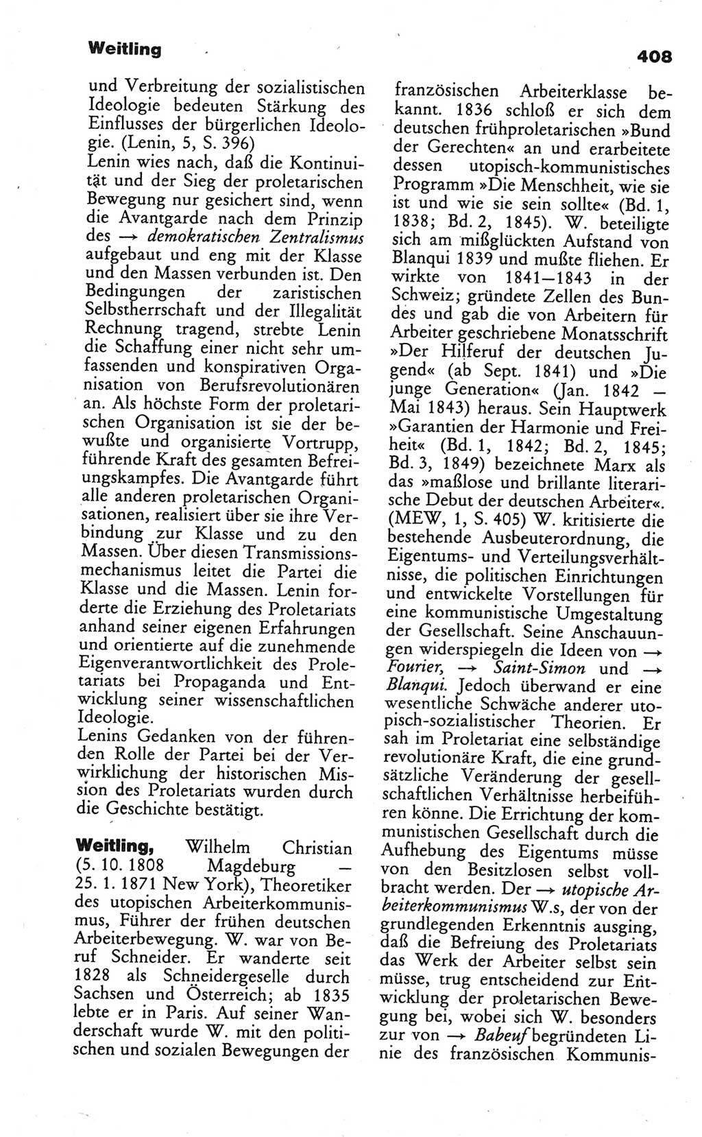 Wörterbuch des wissenschaftlichen Kommunismus [Deutsche Demokratische Republik (DDR)] 1984, Seite 408 (Wb. wiss. Komm. DDR 1984, S. 408)