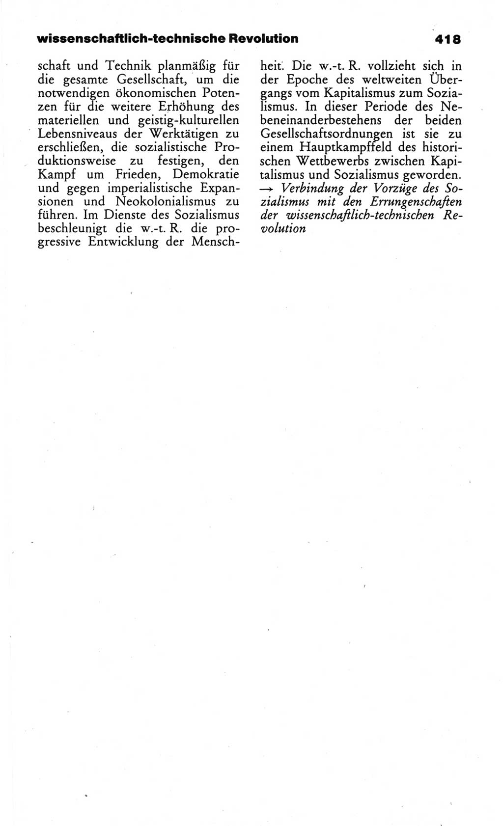 Wörterbuch des wissenschaftlichen Kommunismus [Deutsche Demokratische Republik (DDR)] 1984, Seite 418 (Wb. wiss. Komm. DDR 1984, S. 418)