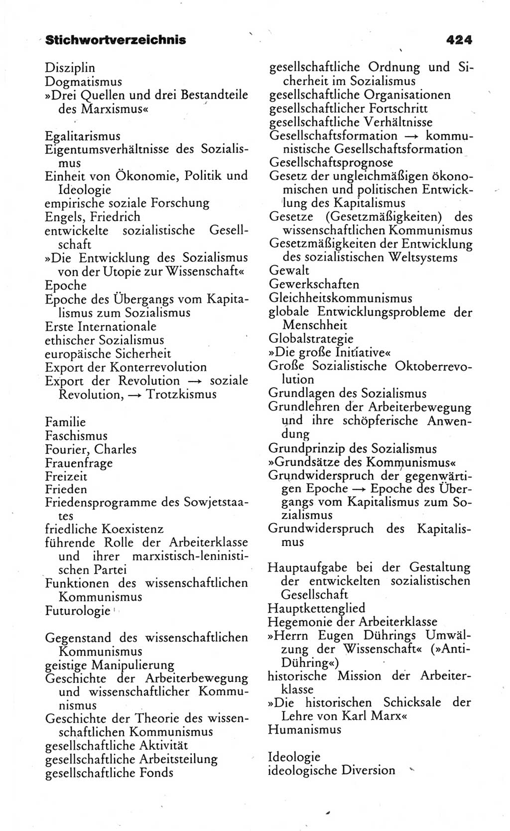 Wörterbuch des wissenschaftlichen Kommunismus [Deutsche Demokratische Republik (DDR)] 1984, Seite 424 (Wb. wiss. Komm. DDR 1984, S. 424)