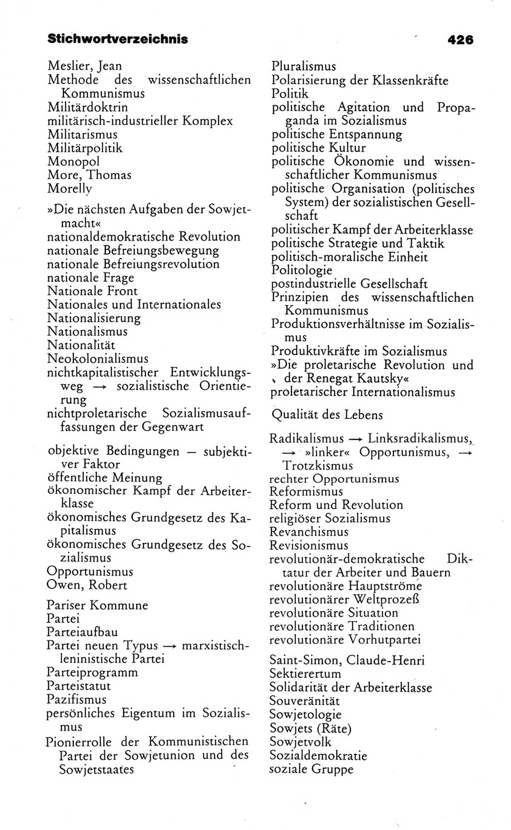 Wörterbuch des wissenschaftlichen Kommunismus [Deutsche Demokratische Republik (DDR)] 1984, Seite 426 (Wb. wiss. Komm. DDR 1984, S. 426)