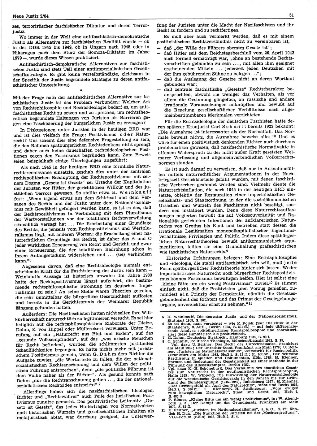 Neue Justiz (NJ), Zeitschrift für sozialistisches Recht und Gesetzlichkeit [Deutsche Demokratische Republik (DDR)], 38. Jahrgang 1984, Seite 51 (NJ DDR 1984, S. 51)