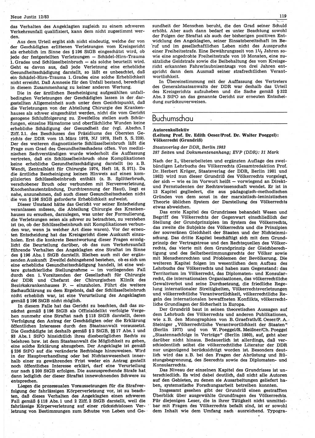 Neue Justiz (NJ), Zeitschrift für sozialistisches Recht und Gesetzlichkeit [Deutsche Demokratische Republik (DDR)], 38. Jahrgang 1984, Seite 119 (NJ DDR 1984, S. 119)