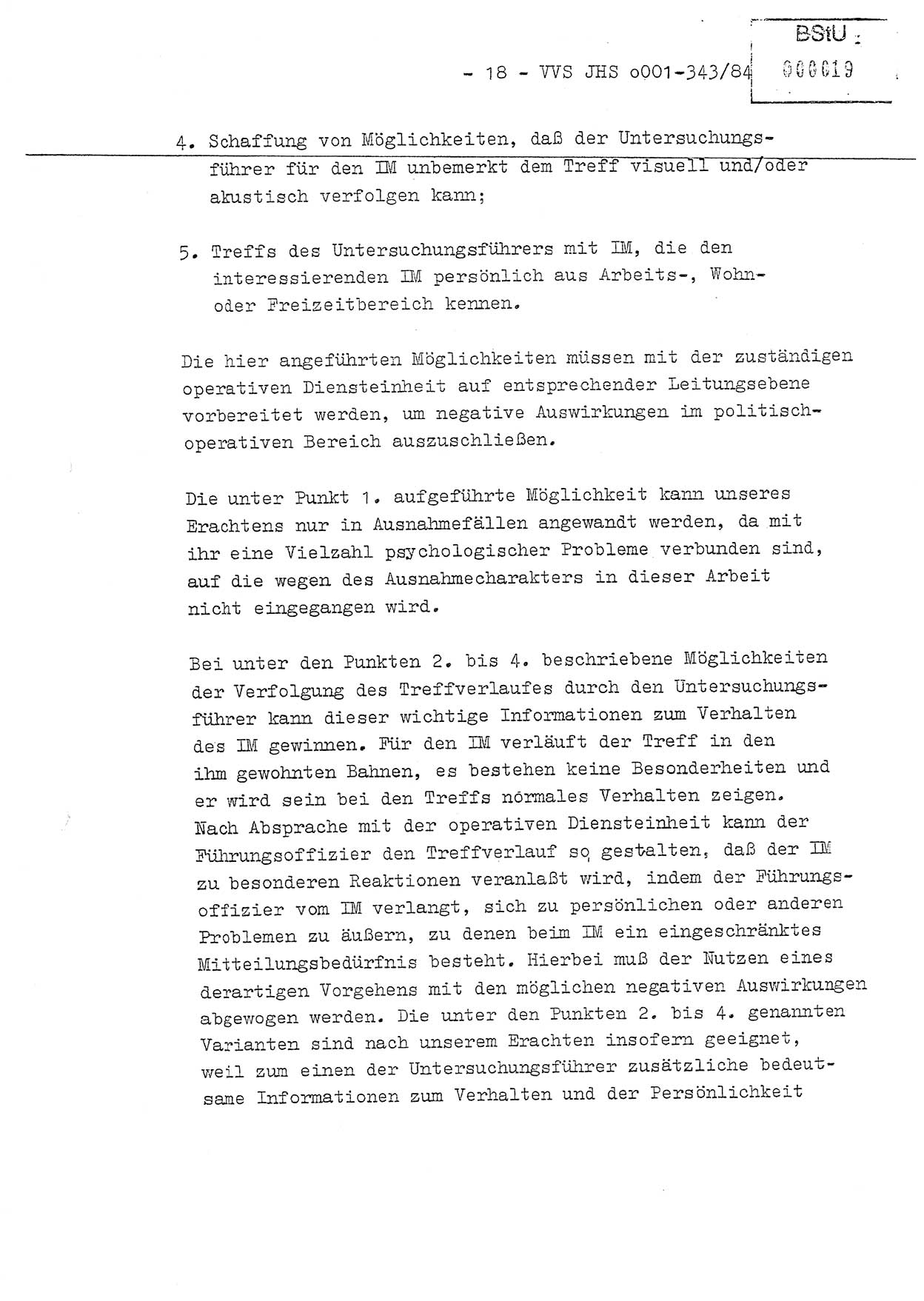 Diplomarbeit, Oberleutnant Bernd Michael (HA Ⅸ/5), Oberleutnant Peter Felber (HA IX/5), Ministerium für Staatssicherheit (MfS) [Deutsche Demokratische Republik (DDR)], Juristische Hochschule (JHS), Vertrauliche Verschlußsache (VVS) o001-343/84, Potsdam 1985, Seite 18 (Dipl.-Arb. MfS DDR JHS VVS o001-343/84 1985, S. 18)