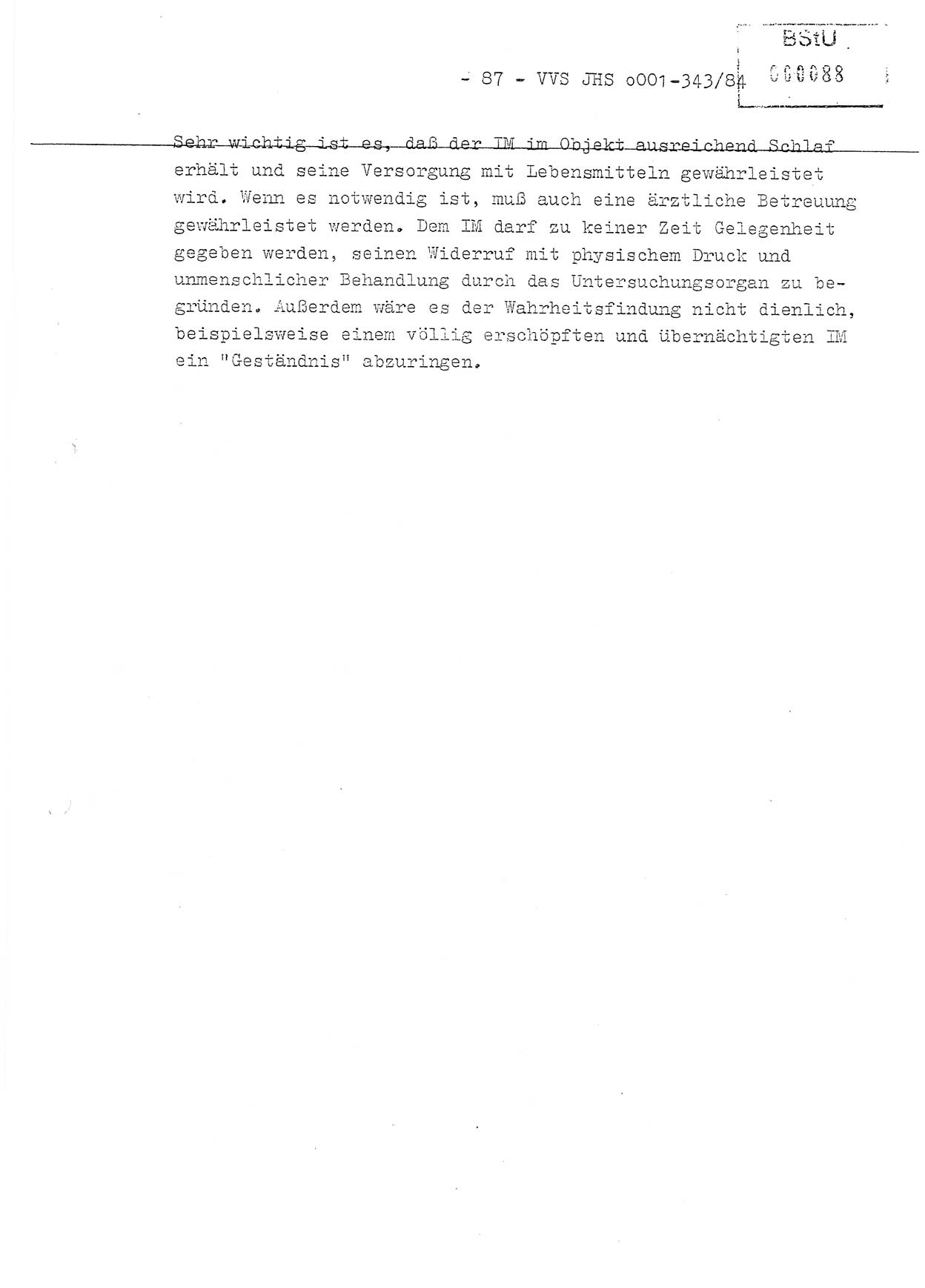 Diplomarbeit, Oberleutnant Bernd Michael (HA Ⅸ/5), Oberleutnant Peter Felber (HA IX/5), Ministerium für Staatssicherheit (MfS) [Deutsche Demokratische Republik (DDR)], Juristische Hochschule (JHS), Vertrauliche Verschlußsache (VVS) o001-343/84, Potsdam 1985, Seite 87 (Dipl.-Arb. MfS DDR JHS VVS o001-343/84 1985, S. 87)