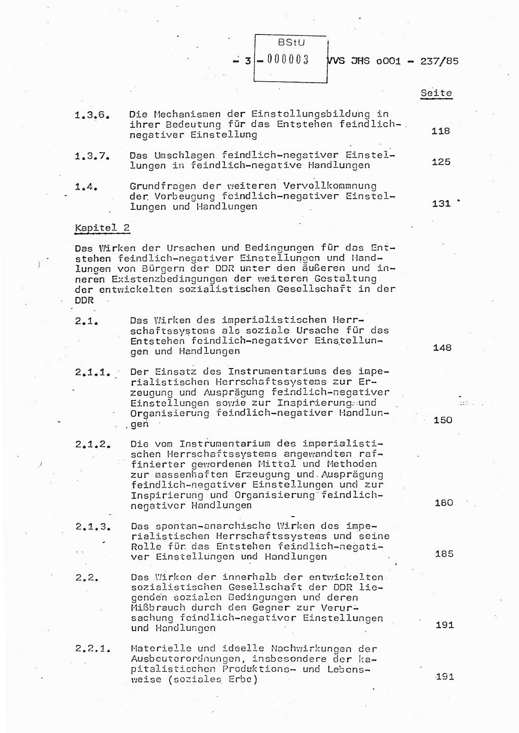 Dissertation Oberstleutnant Peter Jakulski (JHS), Oberstleutnat Christian Rudolph (HA Ⅸ), Major Horst Böttger (ZMD), Major Wolfgang Grüneberg (JHS), Major Albert Meutsch (JHS), Ministerium für Staatssicherheit (MfS) [Deutsche Demokratische Republik (DDR)], Juristische Hochschule (JHS), Vertrauliche Verschlußsache (VVS) o001-237/85, Potsdam 1985, Seite 3 (Diss. MfS DDR JHS VVS o001-237/85 1985, S. 3)