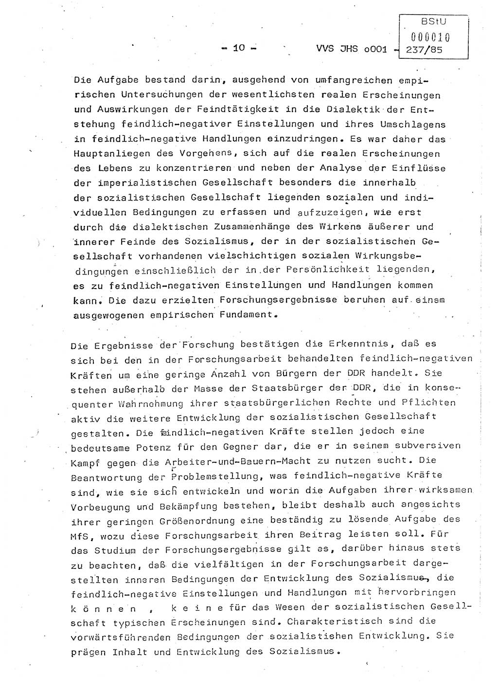 Dissertation Oberstleutnant Peter Jakulski (JHS), Oberstleutnat Christian Rudolph (HA Ⅸ), Major Horst Böttger (ZMD), Major Wolfgang Grüneberg (JHS), Major Albert Meutsch (JHS), Ministerium für Staatssicherheit (MfS) [Deutsche Demokratische Republik (DDR)], Juristische Hochschule (JHS), Vertrauliche Verschlußsache (VVS) o001-237/85, Potsdam 1985, Seite 10 (Diss. MfS DDR JHS VVS o001-237/85 1985, S. 10)