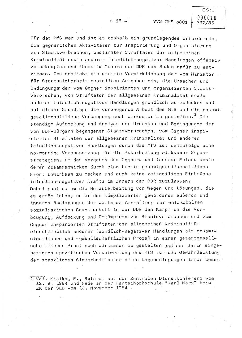 Dissertation Oberstleutnant Peter Jakulski (JHS), Oberstleutnat Christian Rudolph (HA Ⅸ), Major Horst Böttger (ZMD), Major Wolfgang Grüneberg (JHS), Major Albert Meutsch (JHS), Ministerium für Staatssicherheit (MfS) [Deutsche Demokratische Republik (DDR)], Juristische Hochschule (JHS), Vertrauliche Verschlußsache (VVS) o001-237/85, Potsdam 1985, Seite 16 (Diss. MfS DDR JHS VVS o001-237/85 1985, S. 16)