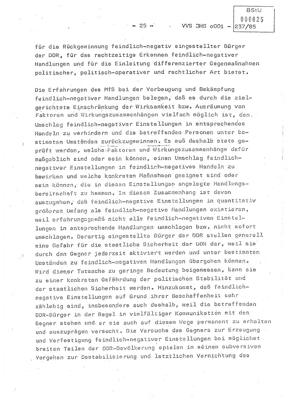 Dissertation Oberstleutnant Peter Jakulski (JHS), Oberstleutnat Christian Rudolph (HA Ⅸ), Major Horst Böttger (ZMD), Major Wolfgang Grüneberg (JHS), Major Albert Meutsch (JHS), Ministerium für Staatssicherheit (MfS) [Deutsche Demokratische Republik (DDR)], Juristische Hochschule (JHS), Vertrauliche Verschlußsache (VVS) o001-237/85, Potsdam 1985, Seite 25 (Diss. MfS DDR JHS VVS o001-237/85 1985, S. 25)