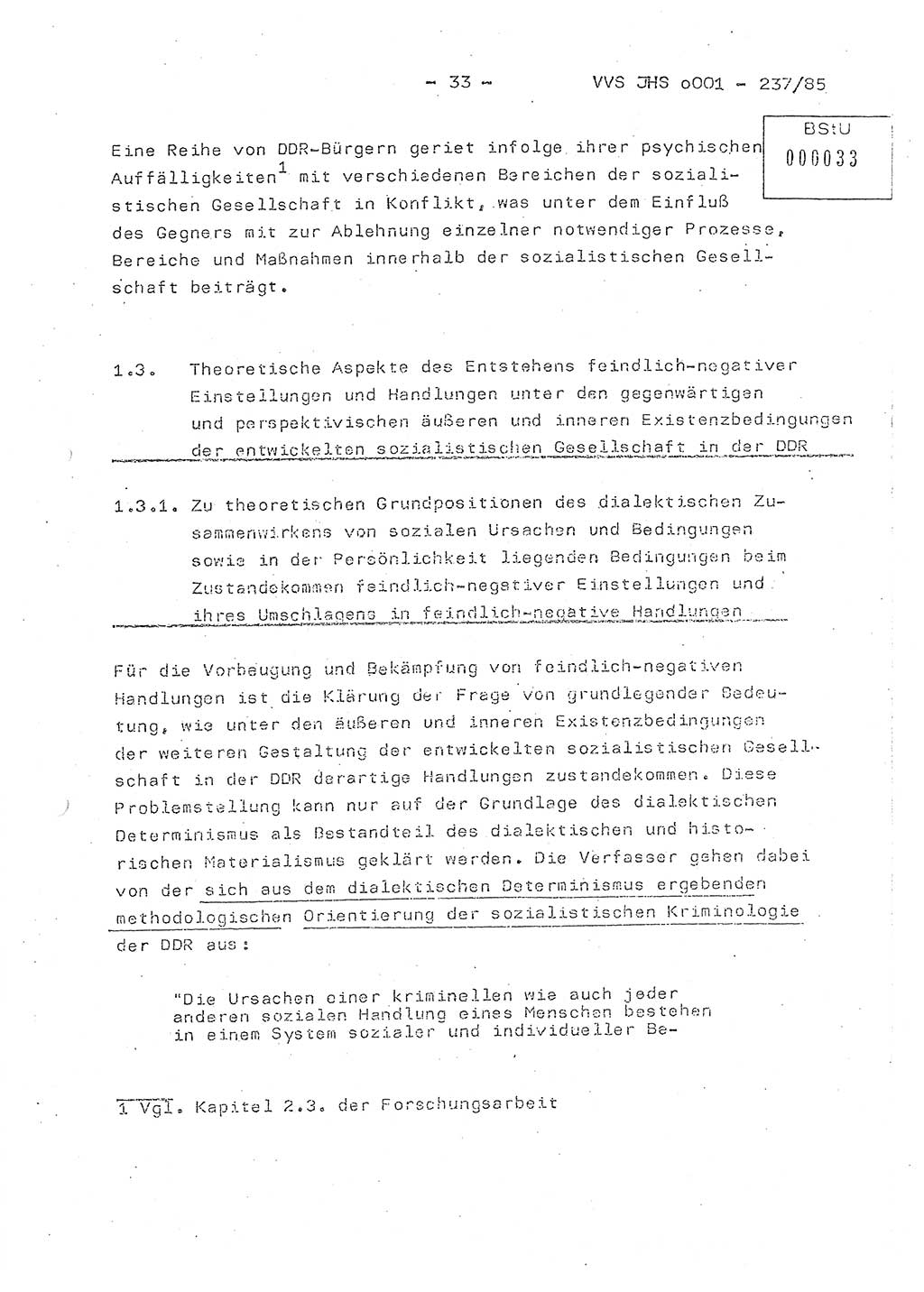 Dissertation Oberstleutnant Peter Jakulski (JHS), Oberstleutnat Christian Rudolph (HA Ⅸ), Major Horst Böttger (ZMD), Major Wolfgang Grüneberg (JHS), Major Albert Meutsch (JHS), Ministerium für Staatssicherheit (MfS) [Deutsche Demokratische Republik (DDR)], Juristische Hochschule (JHS), Vertrauliche Verschlußsache (VVS) o001-237/85, Potsdam 1985, Seite 33 (Diss. MfS DDR JHS VVS o001-237/85 1985, S. 33)