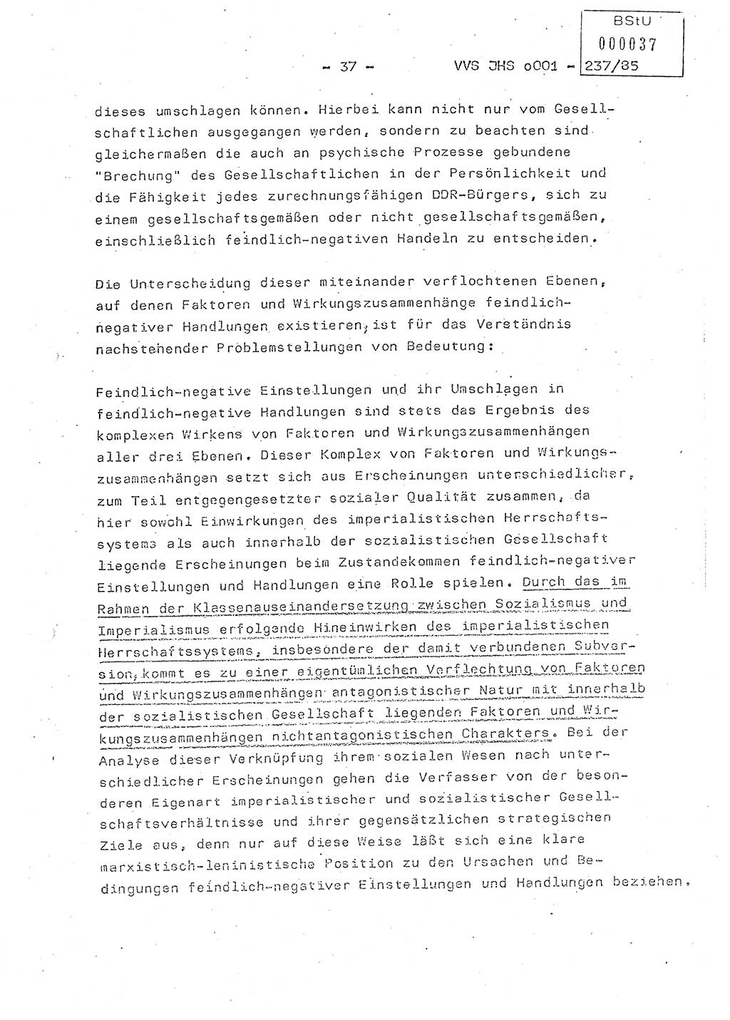 Dissertation Oberstleutnant Peter Jakulski (JHS), Oberstleutnat Christian Rudolph (HA Ⅸ), Major Horst Böttger (ZMD), Major Wolfgang Grüneberg (JHS), Major Albert Meutsch (JHS), Ministerium für Staatssicherheit (MfS) [Deutsche Demokratische Republik (DDR)], Juristische Hochschule (JHS), Vertrauliche Verschlußsache (VVS) o001-237/85, Potsdam 1985, Seite 37 (Diss. MfS DDR JHS VVS o001-237/85 1985, S. 37)