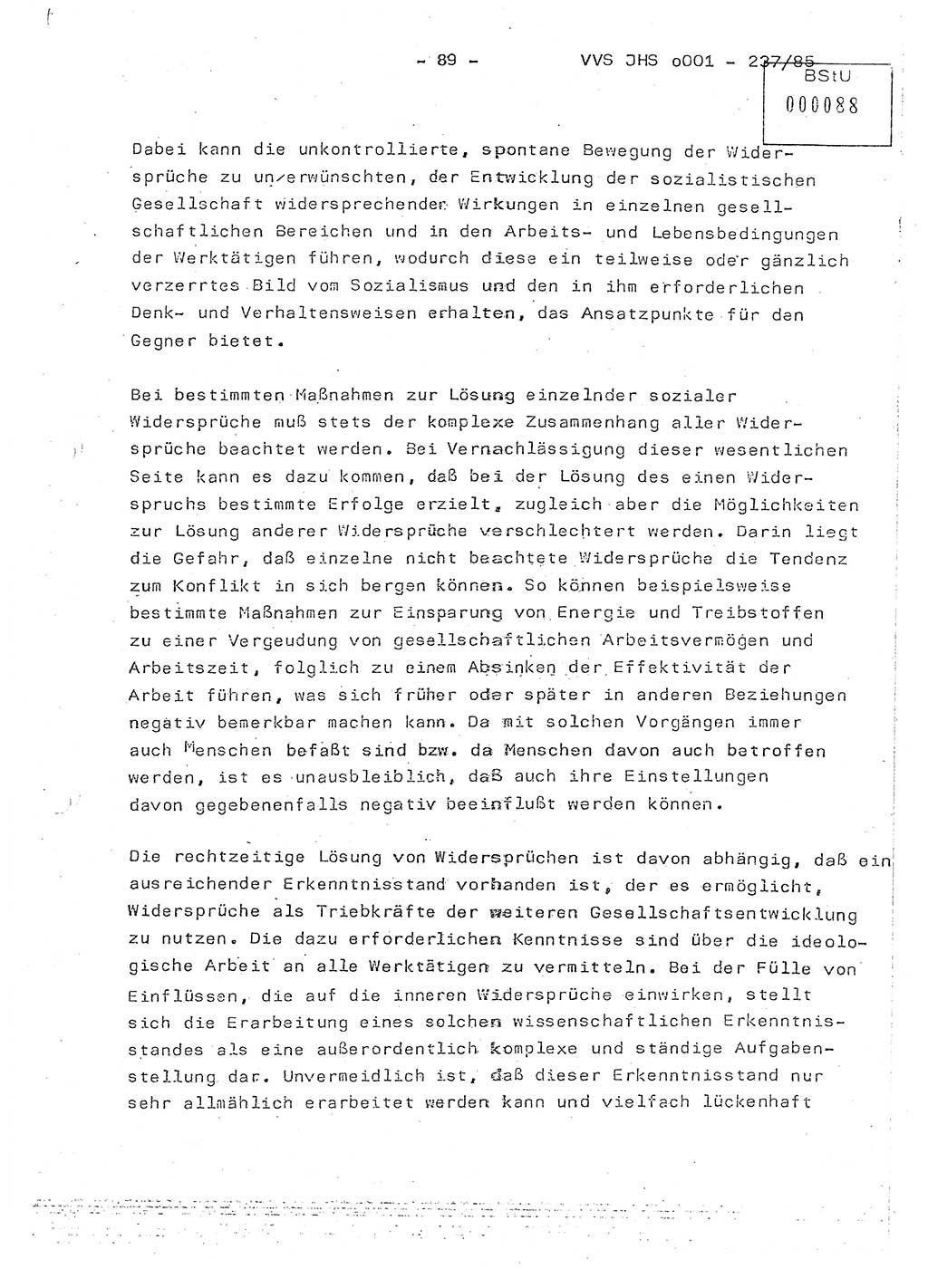 Dissertation Oberstleutnant Peter Jakulski (JHS), Oberstleutnat Christian Rudolph (HA Ⅸ), Major Horst Böttger (ZMD), Major Wolfgang Grüneberg (JHS), Major Albert Meutsch (JHS), Ministerium für Staatssicherheit (MfS) [Deutsche Demokratische Republik (DDR)], Juristische Hochschule (JHS), Vertrauliche Verschlußsache (VVS) o001-237/85, Potsdam 1985, Seite 89 (Diss. MfS DDR JHS VVS o001-237/85 1985, S. 89)