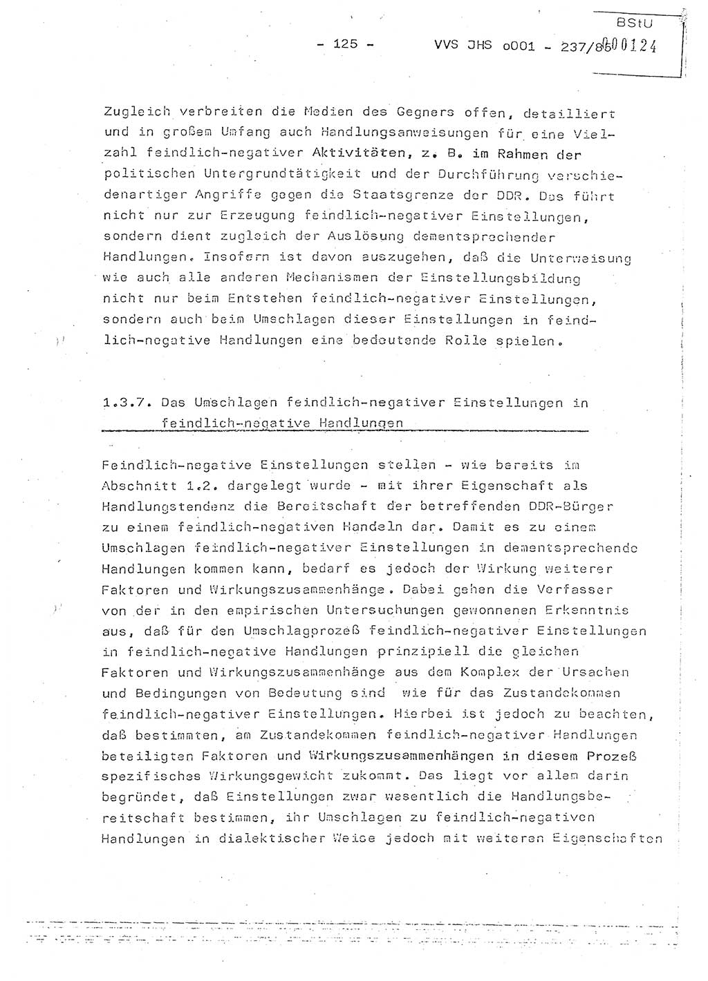 Dissertation Oberstleutnant Peter Jakulski (JHS), Oberstleutnat Christian Rudolph (HA Ⅸ), Major Horst Böttger (ZMD), Major Wolfgang Grüneberg (JHS), Major Albert Meutsch (JHS), Ministerium für Staatssicherheit (MfS) [Deutsche Demokratische Republik (DDR)], Juristische Hochschule (JHS), Vertrauliche Verschlußsache (VVS) o001-237/85, Potsdam 1985, Seite 125 (Diss. MfS DDR JHS VVS o001-237/85 1985, S. 125)