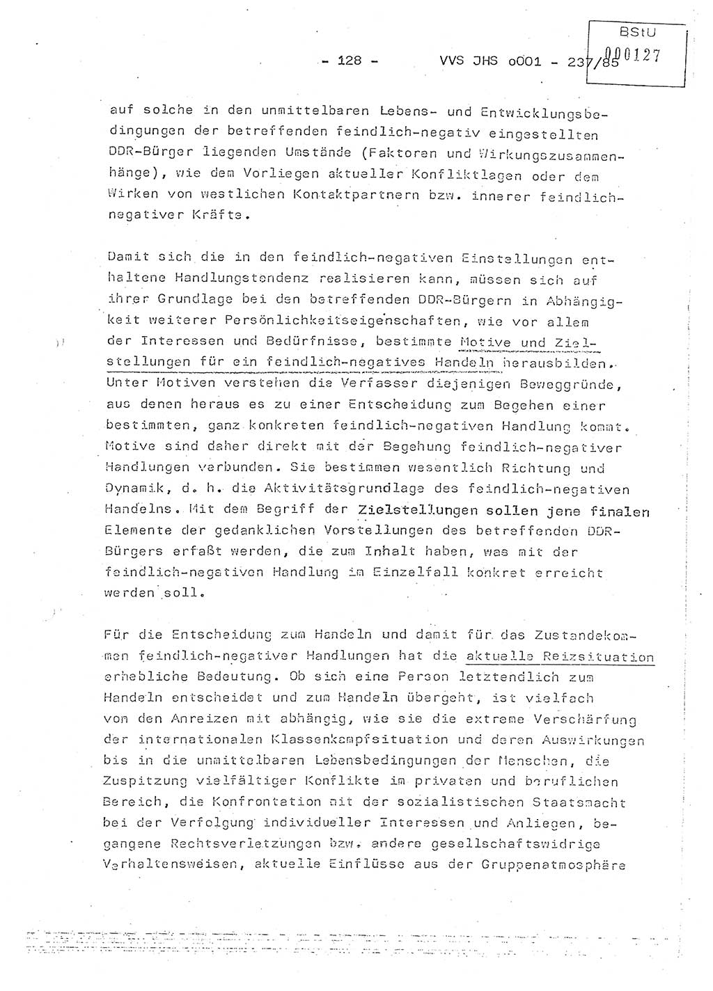 Dissertation Oberstleutnant Peter Jakulski (JHS), Oberstleutnat Christian Rudolph (HA Ⅸ), Major Horst Böttger (ZMD), Major Wolfgang Grüneberg (JHS), Major Albert Meutsch (JHS), Ministerium für Staatssicherheit (MfS) [Deutsche Demokratische Republik (DDR)], Juristische Hochschule (JHS), Vertrauliche Verschlußsache (VVS) o001-237/85, Potsdam 1985, Seite 128 (Diss. MfS DDR JHS VVS o001-237/85 1985, S. 128)