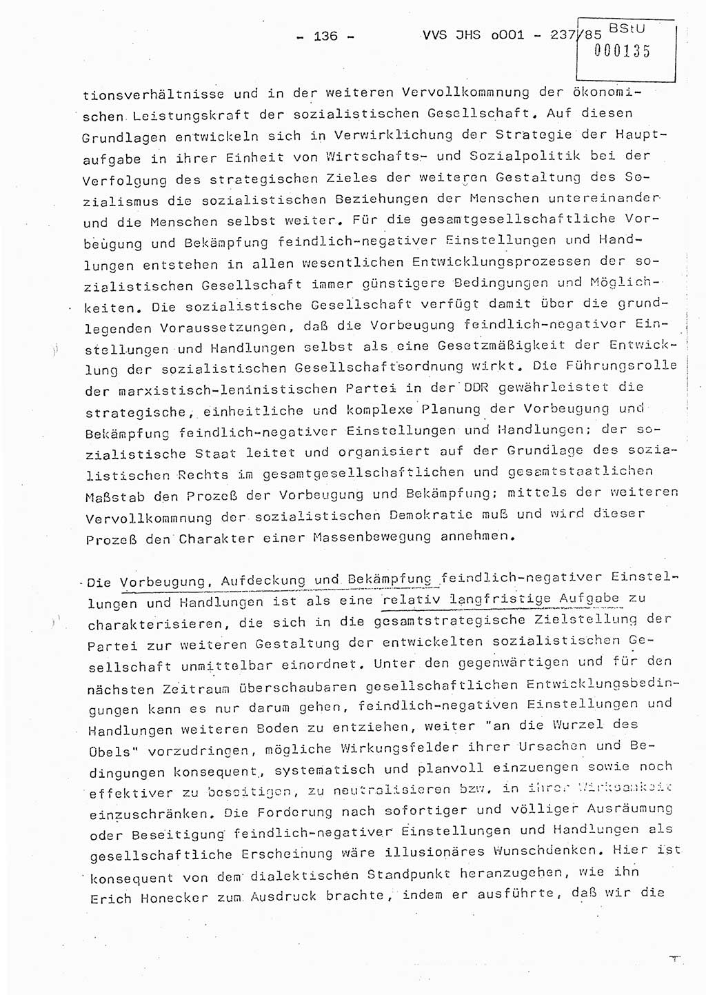 Dissertation Oberstleutnant Peter Jakulski (JHS), Oberstleutnat Christian Rudolph (HA Ⅸ), Major Horst Böttger (ZMD), Major Wolfgang Grüneberg (JHS), Major Albert Meutsch (JHS), Ministerium für Staatssicherheit (MfS) [Deutsche Demokratische Republik (DDR)], Juristische Hochschule (JHS), Vertrauliche Verschlußsache (VVS) o001-237/85, Potsdam 1985, Seite 136 (Diss. MfS DDR JHS VVS o001-237/85 1985, S. 136)