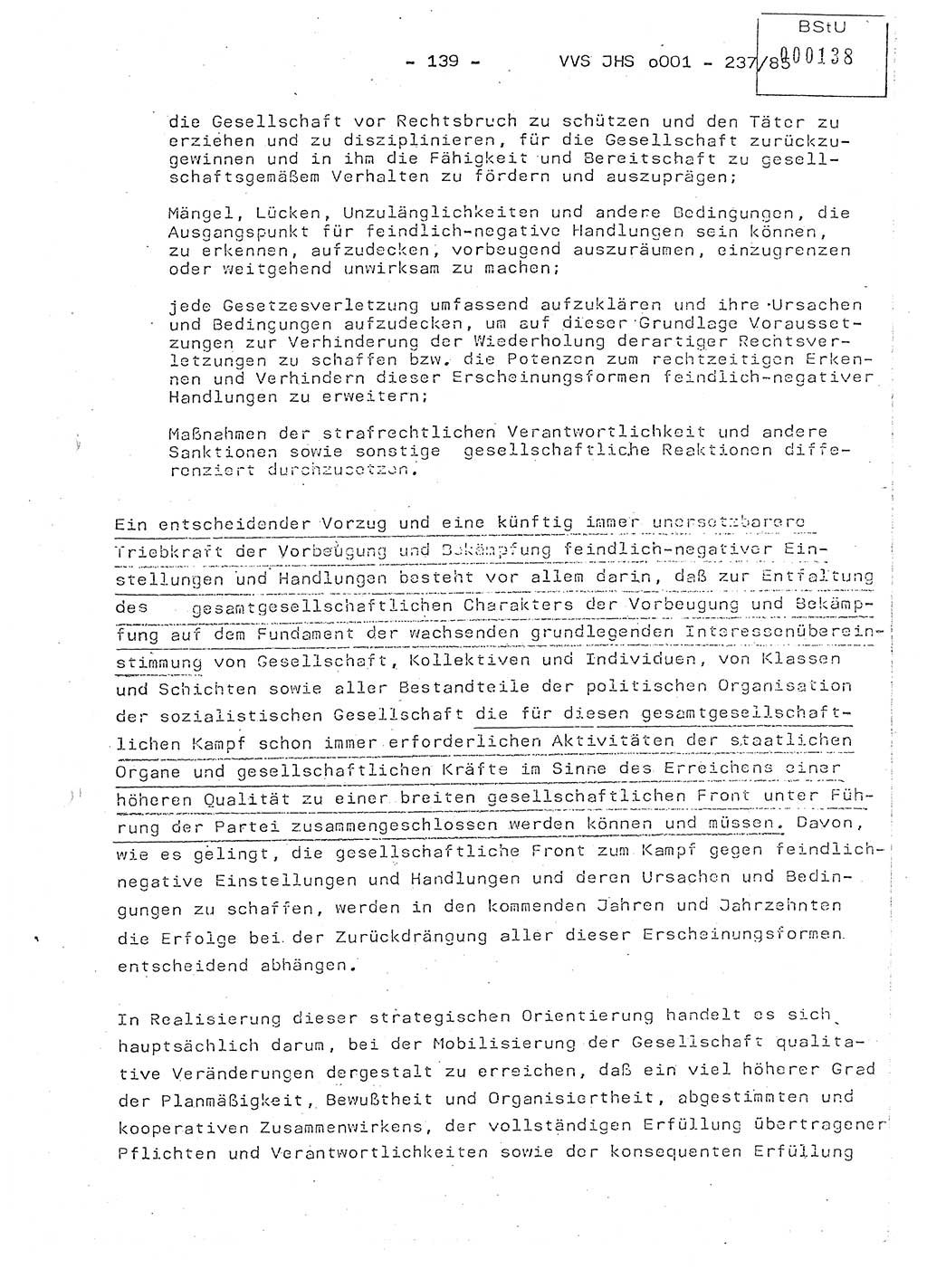 Dissertation Oberstleutnant Peter Jakulski (JHS), Oberstleutnat Christian Rudolph (HA Ⅸ), Major Horst Böttger (ZMD), Major Wolfgang Grüneberg (JHS), Major Albert Meutsch (JHS), Ministerium für Staatssicherheit (MfS) [Deutsche Demokratische Republik (DDR)], Juristische Hochschule (JHS), Vertrauliche Verschlußsache (VVS) o001-237/85, Potsdam 1985, Seite 139 (Diss. MfS DDR JHS VVS o001-237/85 1985, S. 139)