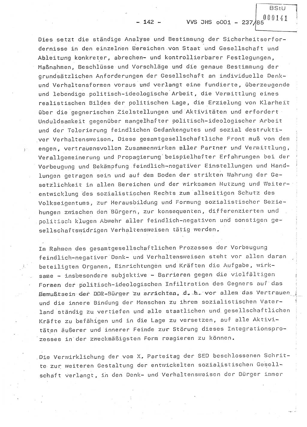 Dissertation Oberstleutnant Peter Jakulski (JHS), Oberstleutnat Christian Rudolph (HA Ⅸ), Major Horst Böttger (ZMD), Major Wolfgang Grüneberg (JHS), Major Albert Meutsch (JHS), Ministerium für Staatssicherheit (MfS) [Deutsche Demokratische Republik (DDR)], Juristische Hochschule (JHS), Vertrauliche Verschlußsache (VVS) o001-237/85, Potsdam 1985, Seite 142 (Diss. MfS DDR JHS VVS o001-237/85 1985, S. 142)