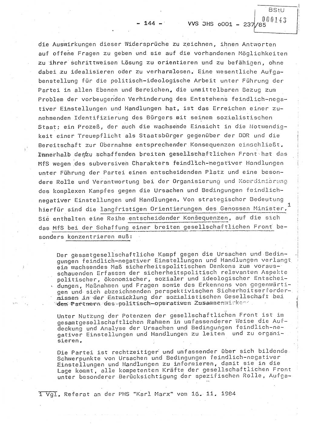 Dissertation Oberstleutnant Peter Jakulski (JHS), Oberstleutnat Christian Rudolph (HA Ⅸ), Major Horst Böttger (ZMD), Major Wolfgang Grüneberg (JHS), Major Albert Meutsch (JHS), Ministerium für Staatssicherheit (MfS) [Deutsche Demokratische Republik (DDR)], Juristische Hochschule (JHS), Vertrauliche Verschlußsache (VVS) o001-237/85, Potsdam 1985, Seite 144 (Diss. MfS DDR JHS VVS o001-237/85 1985, S. 144)