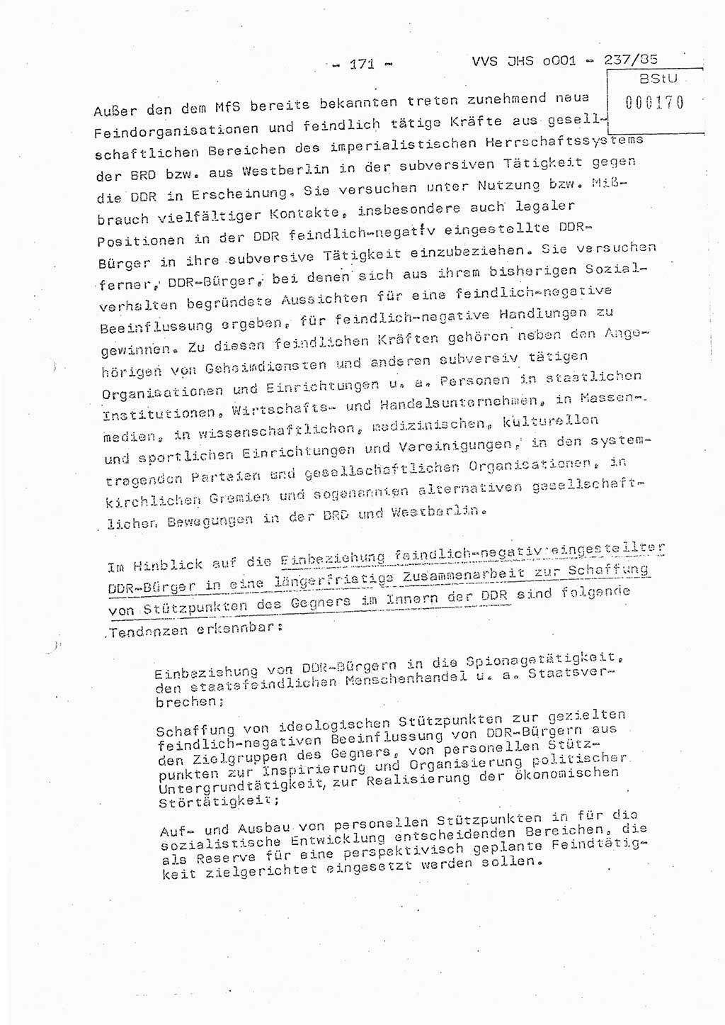 Dissertation Oberstleutnant Peter Jakulski (JHS), Oberstleutnat Christian Rudolph (HA Ⅸ), Major Horst Böttger (ZMD), Major Wolfgang Grüneberg (JHS), Major Albert Meutsch (JHS), Ministerium für Staatssicherheit (MfS) [Deutsche Demokratische Republik (DDR)], Juristische Hochschule (JHS), Vertrauliche Verschlußsache (VVS) o001-237/85, Potsdam 1985, Seite 171 (Diss. MfS DDR JHS VVS o001-237/85 1985, S. 171)