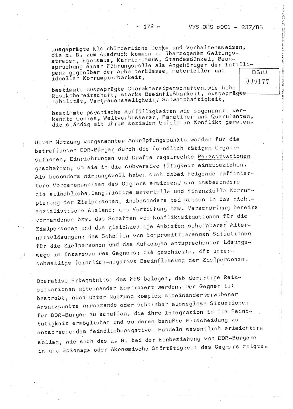 Dissertation Oberstleutnant Peter Jakulski (JHS), Oberstleutnat Christian Rudolph (HA Ⅸ), Major Horst Böttger (ZMD), Major Wolfgang Grüneberg (JHS), Major Albert Meutsch (JHS), Ministerium für Staatssicherheit (MfS) [Deutsche Demokratische Republik (DDR)], Juristische Hochschule (JHS), Vertrauliche Verschlußsache (VVS) o001-237/85, Potsdam 1985, Seite 178 (Diss. MfS DDR JHS VVS o001-237/85 1985, S. 178)