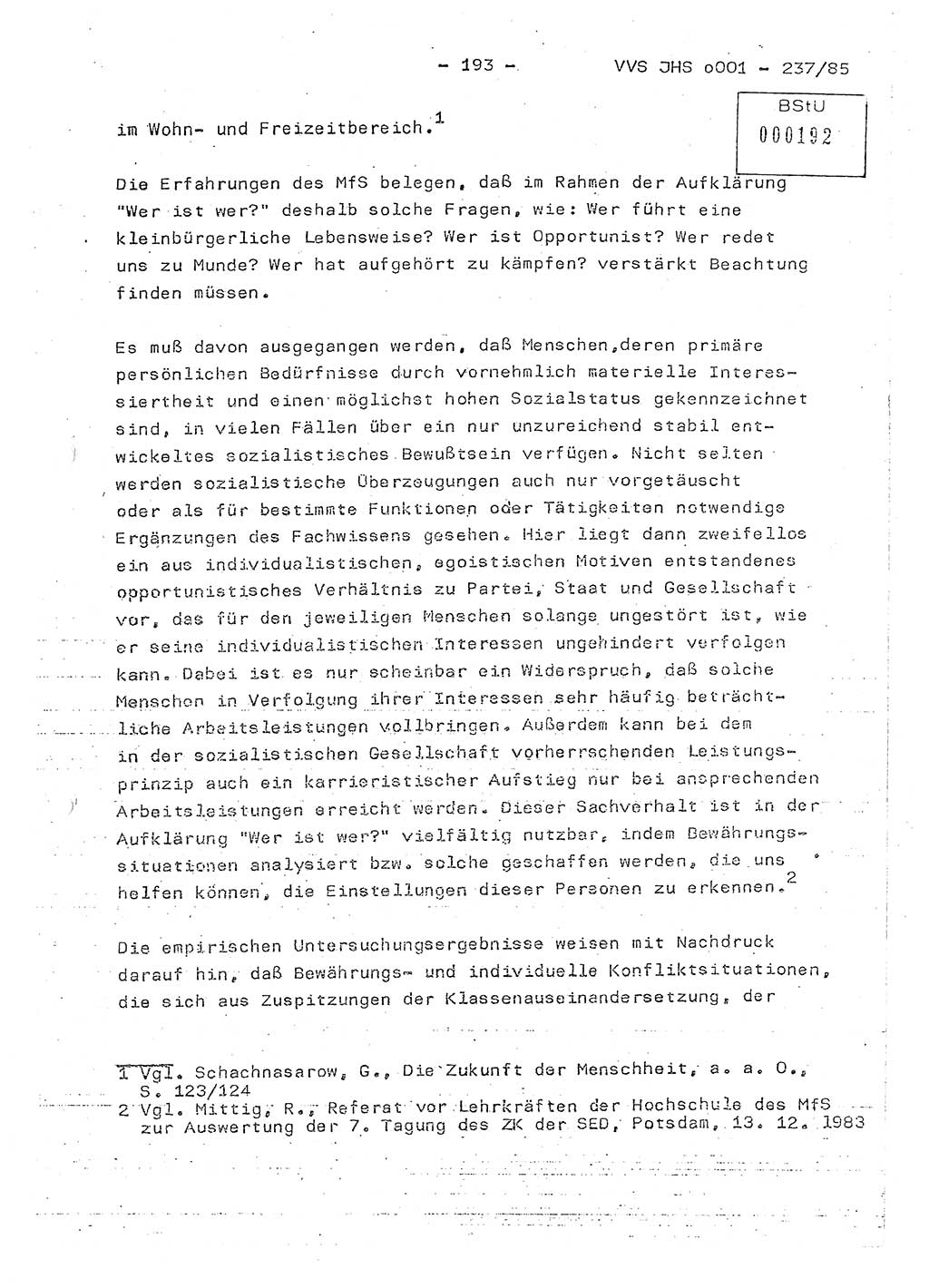 Dissertation Oberstleutnant Peter Jakulski (JHS), Oberstleutnat Christian Rudolph (HA Ⅸ), Major Horst Böttger (ZMD), Major Wolfgang Grüneberg (JHS), Major Albert Meutsch (JHS), Ministerium für Staatssicherheit (MfS) [Deutsche Demokratische Republik (DDR)], Juristische Hochschule (JHS), Vertrauliche Verschlußsache (VVS) o001-237/85, Potsdam 1985, Seite 193 (Diss. MfS DDR JHS VVS o001-237/85 1985, S. 193)