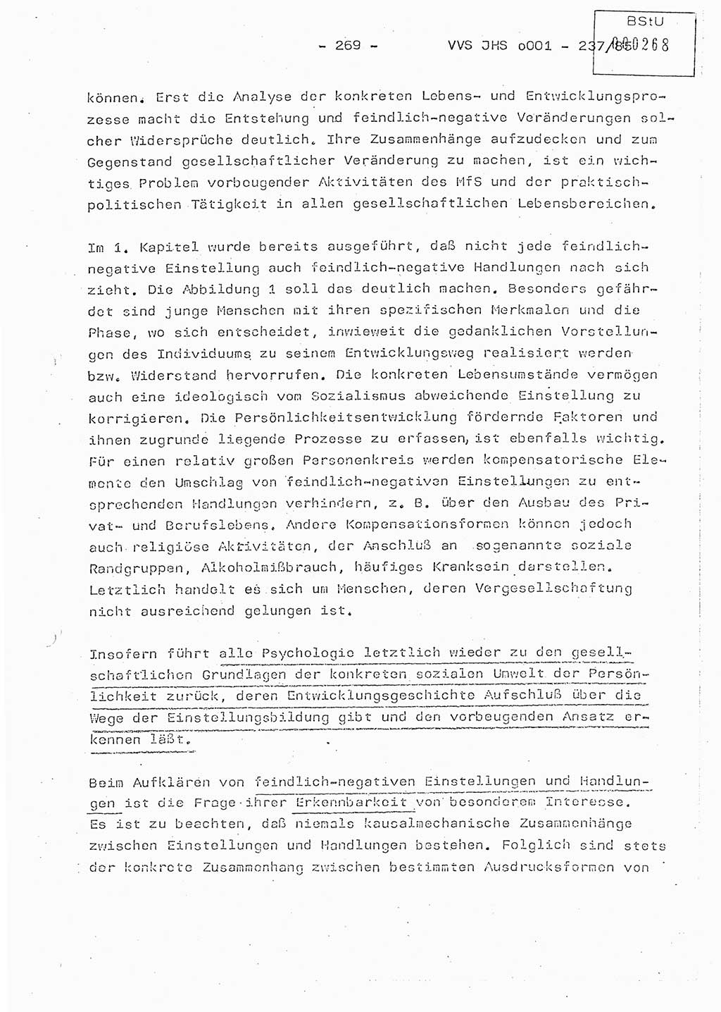 Dissertation Oberstleutnant Peter Jakulski (JHS), Oberstleutnat Christian Rudolph (HA Ⅸ), Major Horst Böttger (ZMD), Major Wolfgang Grüneberg (JHS), Major Albert Meutsch (JHS), Ministerium für Staatssicherheit (MfS) [Deutsche Demokratische Republik (DDR)], Juristische Hochschule (JHS), Vertrauliche Verschlußsache (VVS) o001-237/85, Potsdam 1985, Seite 269 (Diss. MfS DDR JHS VVS o001-237/85 1985, S. 269)