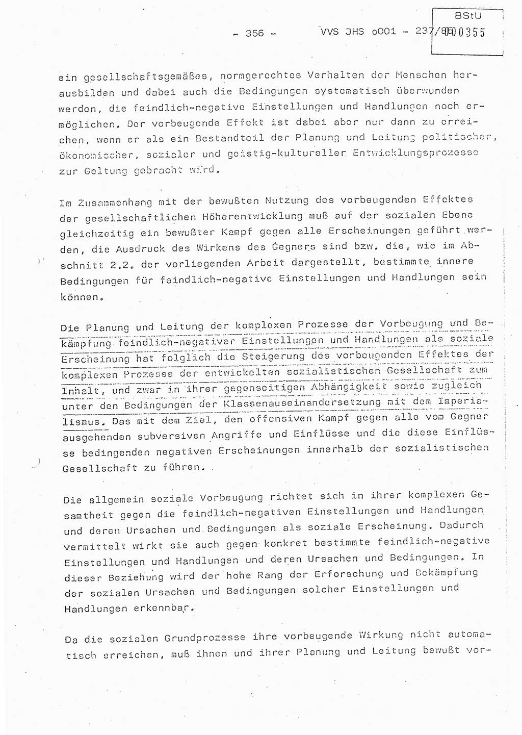 Dissertation Oberstleutnant Peter Jakulski (JHS), Oberstleutnat Christian Rudolph (HA Ⅸ), Major Horst Böttger (ZMD), Major Wolfgang Grüneberg (JHS), Major Albert Meutsch (JHS), Ministerium für Staatssicherheit (MfS) [Deutsche Demokratische Republik (DDR)], Juristische Hochschule (JHS), Vertrauliche Verschlußsache (VVS) o001-237/85, Potsdam 1985, Seite 356 (Diss. MfS DDR JHS VVS o001-237/85 1985, S. 356)