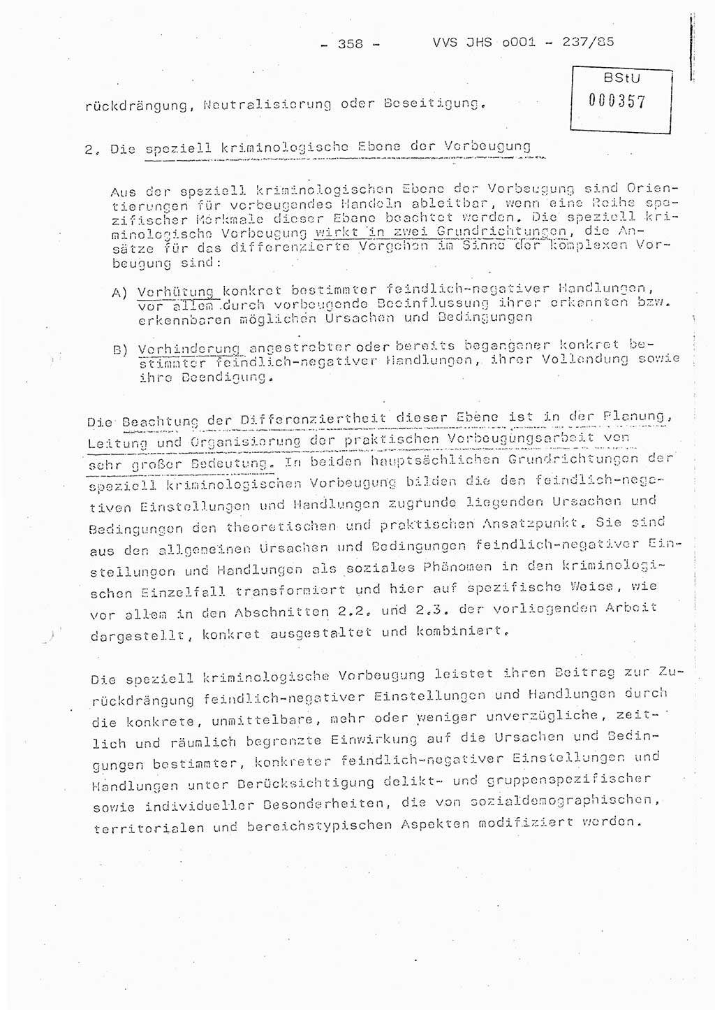 Dissertation Oberstleutnant Peter Jakulski (JHS), Oberstleutnat Christian Rudolph (HA Ⅸ), Major Horst Böttger (ZMD), Major Wolfgang Grüneberg (JHS), Major Albert Meutsch (JHS), Ministerium für Staatssicherheit (MfS) [Deutsche Demokratische Republik (DDR)], Juristische Hochschule (JHS), Vertrauliche Verschlußsache (VVS) o001-237/85, Potsdam 1985, Seite 358 (Diss. MfS DDR JHS VVS o001-237/85 1985, S. 358)