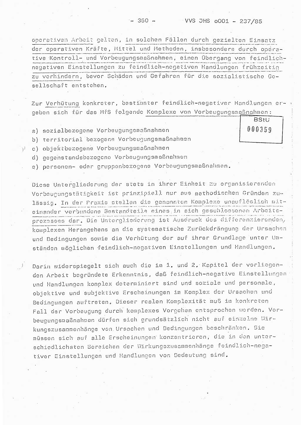 Dissertation Oberstleutnant Peter Jakulski (JHS), Oberstleutnat Christian Rudolph (HA Ⅸ), Major Horst Böttger (ZMD), Major Wolfgang Grüneberg (JHS), Major Albert Meutsch (JHS), Ministerium für Staatssicherheit (MfS) [Deutsche Demokratische Republik (DDR)], Juristische Hochschule (JHS), Vertrauliche Verschlußsache (VVS) o001-237/85, Potsdam 1985, Seite 360 (Diss. MfS DDR JHS VVS o001-237/85 1985, S. 360)