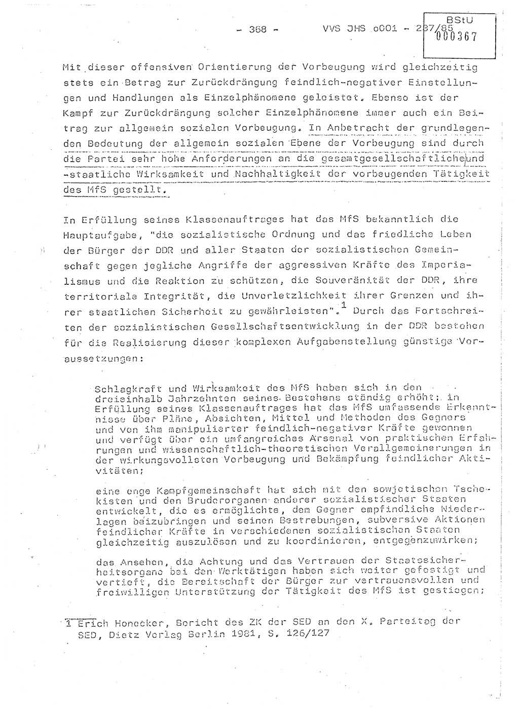 Dissertation Oberstleutnant Peter Jakulski (JHS), Oberstleutnat Christian Rudolph (HA Ⅸ), Major Horst Böttger (ZMD), Major Wolfgang Grüneberg (JHS), Major Albert Meutsch (JHS), Ministerium für Staatssicherheit (MfS) [Deutsche Demokratische Republik (DDR)], Juristische Hochschule (JHS), Vertrauliche Verschlußsache (VVS) o001-237/85, Potsdam 1985, Seite 368 (Diss. MfS DDR JHS VVS o001-237/85 1985, S. 368)