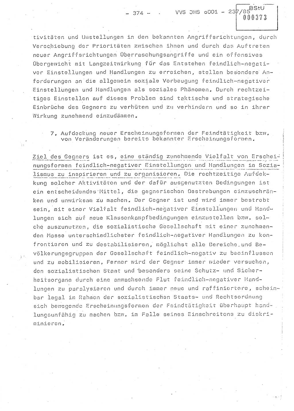 Dissertation Oberstleutnant Peter Jakulski (JHS), Oberstleutnat Christian Rudolph (HA Ⅸ), Major Horst Böttger (ZMD), Major Wolfgang Grüneberg (JHS), Major Albert Meutsch (JHS), Ministerium für Staatssicherheit (MfS) [Deutsche Demokratische Republik (DDR)], Juristische Hochschule (JHS), Vertrauliche Verschlußsache (VVS) o001-237/85, Potsdam 1985, Seite 374 (Diss. MfS DDR JHS VVS o001-237/85 1985, S. 374)