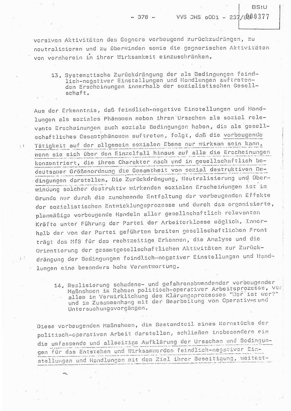 Dissertation Oberstleutnant Peter Jakulski (JHS), Oberstleutnat Christian Rudolph (HA Ⅸ), Major Horst Böttger (ZMD), Major Wolfgang Grüneberg (JHS), Major Albert Meutsch (JHS), Ministerium für Staatssicherheit (MfS) [Deutsche Demokratische Republik (DDR)], Juristische Hochschule (JHS), Vertrauliche Verschlußsache (VVS) o001-237/85, Potsdam 1985, Seite 378 (Diss. MfS DDR JHS VVS o001-237/85 1985, S. 378)