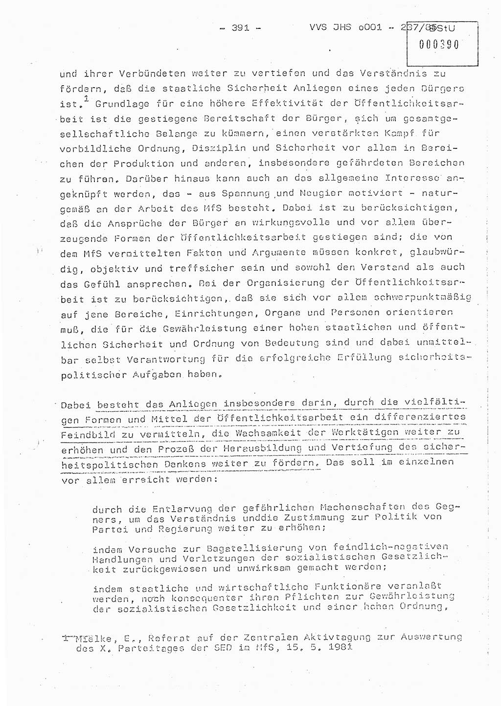Dissertation Oberstleutnant Peter Jakulski (JHS), Oberstleutnat Christian Rudolph (HA Ⅸ), Major Horst Böttger (ZMD), Major Wolfgang Grüneberg (JHS), Major Albert Meutsch (JHS), Ministerium für Staatssicherheit (MfS) [Deutsche Demokratische Republik (DDR)], Juristische Hochschule (JHS), Vertrauliche Verschlußsache (VVS) o001-237/85, Potsdam 1985, Seite 391 (Diss. MfS DDR JHS VVS o001-237/85 1985, S. 391)
