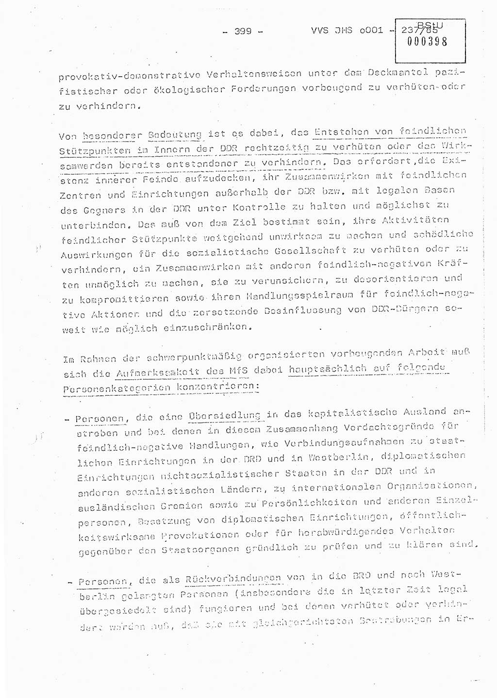 Dissertation Oberstleutnant Peter Jakulski (JHS), Oberstleutnat Christian Rudolph (HA Ⅸ), Major Horst Böttger (ZMD), Major Wolfgang Grüneberg (JHS), Major Albert Meutsch (JHS), Ministerium für Staatssicherheit (MfS) [Deutsche Demokratische Republik (DDR)], Juristische Hochschule (JHS), Vertrauliche Verschlußsache (VVS) o001-237/85, Potsdam 1985, Seite 399 (Diss. MfS DDR JHS VVS o001-237/85 1985, S. 399)