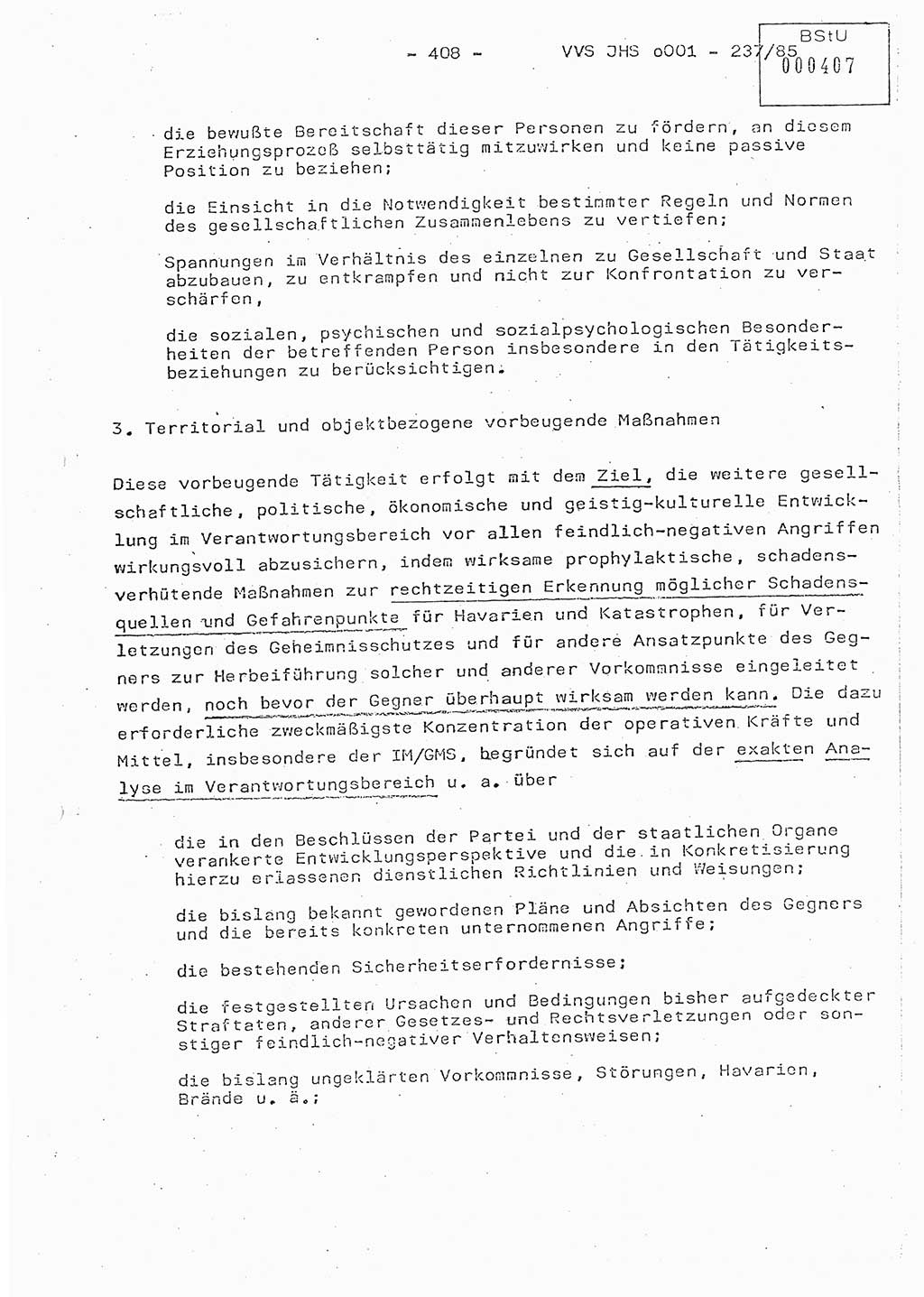 Dissertation Oberstleutnant Peter Jakulski (JHS), Oberstleutnat Christian Rudolph (HA Ⅸ), Major Horst Böttger (ZMD), Major Wolfgang Grüneberg (JHS), Major Albert Meutsch (JHS), Ministerium für Staatssicherheit (MfS) [Deutsche Demokratische Republik (DDR)], Juristische Hochschule (JHS), Vertrauliche Verschlußsache (VVS) o001-237/85, Potsdam 1985, Seite 408 (Diss. MfS DDR JHS VVS o001-237/85 1985, S. 408)