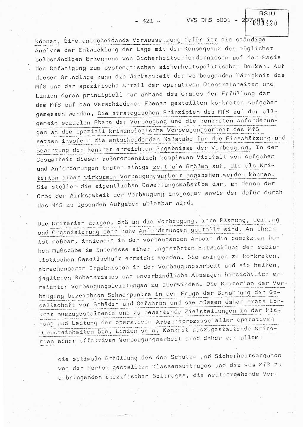 Dissertation Oberstleutnant Peter Jakulski (JHS), Oberstleutnat Christian Rudolph (HA Ⅸ), Major Horst Böttger (ZMD), Major Wolfgang Grüneberg (JHS), Major Albert Meutsch (JHS), Ministerium für Staatssicherheit (MfS) [Deutsche Demokratische Republik (DDR)], Juristische Hochschule (JHS), Vertrauliche Verschlußsache (VVS) o001-237/85, Potsdam 1985, Seite 421 (Diss. MfS DDR JHS VVS o001-237/85 1985, S. 421)