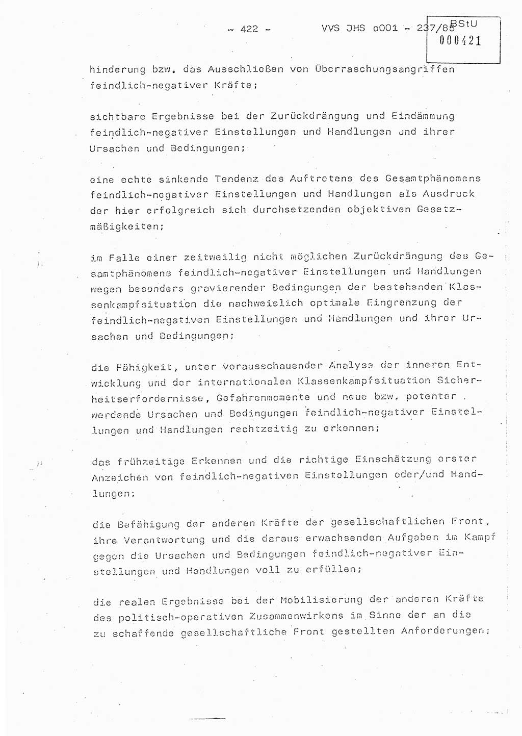 Dissertation Oberstleutnant Peter Jakulski (JHS), Oberstleutnat Christian Rudolph (HA Ⅸ), Major Horst Böttger (ZMD), Major Wolfgang Grüneberg (JHS), Major Albert Meutsch (JHS), Ministerium für Staatssicherheit (MfS) [Deutsche Demokratische Republik (DDR)], Juristische Hochschule (JHS), Vertrauliche Verschlußsache (VVS) o001-237/85, Potsdam 1985, Seite 422 (Diss. MfS DDR JHS VVS o001-237/85 1985, S. 422)