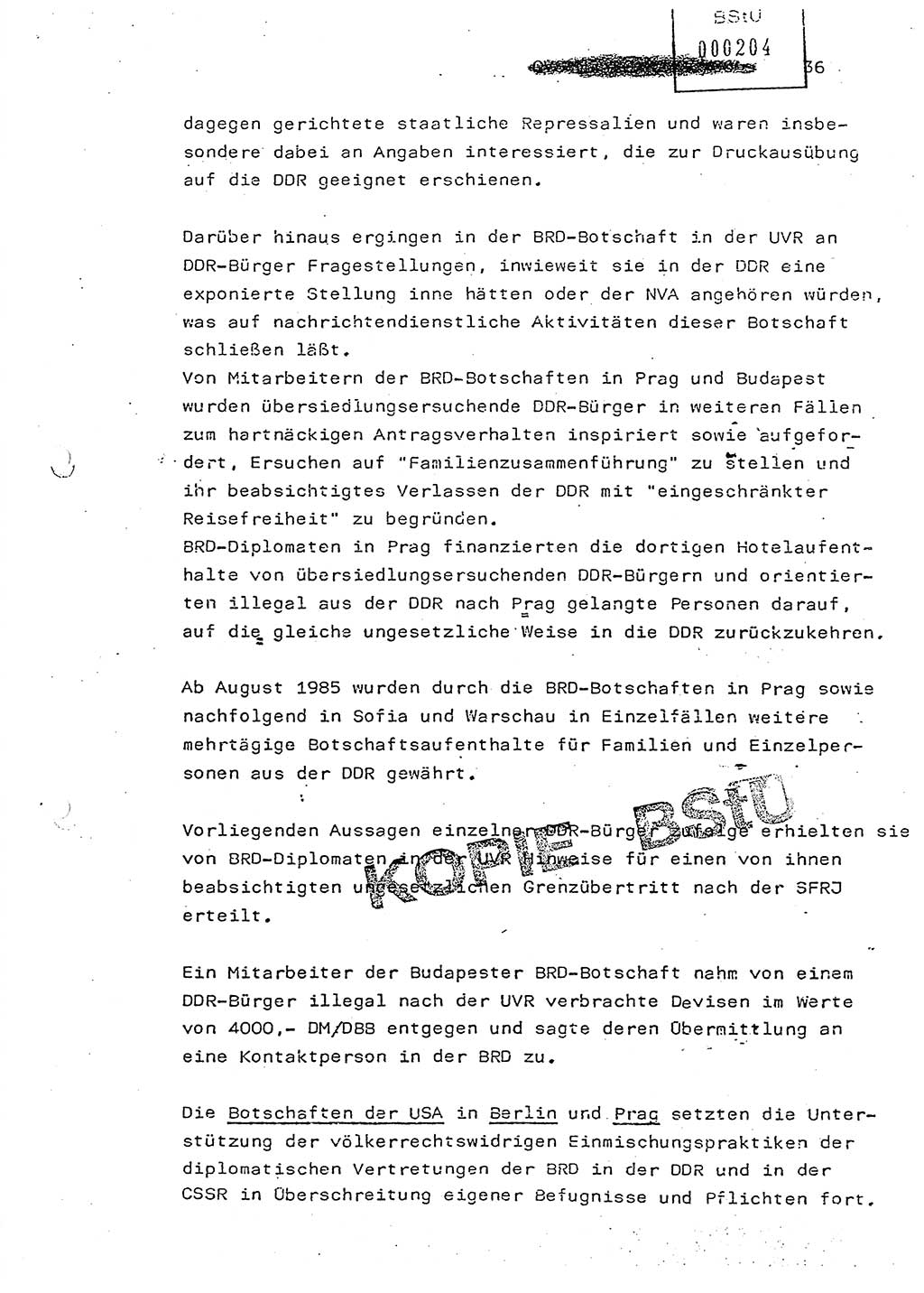 Jahresbericht der Hauptabteilung (HA) Ⅸ 1985, Einschätzung der Wirksamkeit der Untersuchungsarbeit im Jahre 1985, Ministerium für Staatssicherheit (MfS) der Deutschen Demokratischen Republik (DDR), Hauptabteilung Ⅸ, Berlin 1986, Seite 36 (Einsch. MfS DDR HA Ⅸ /86 1985, S. 36)