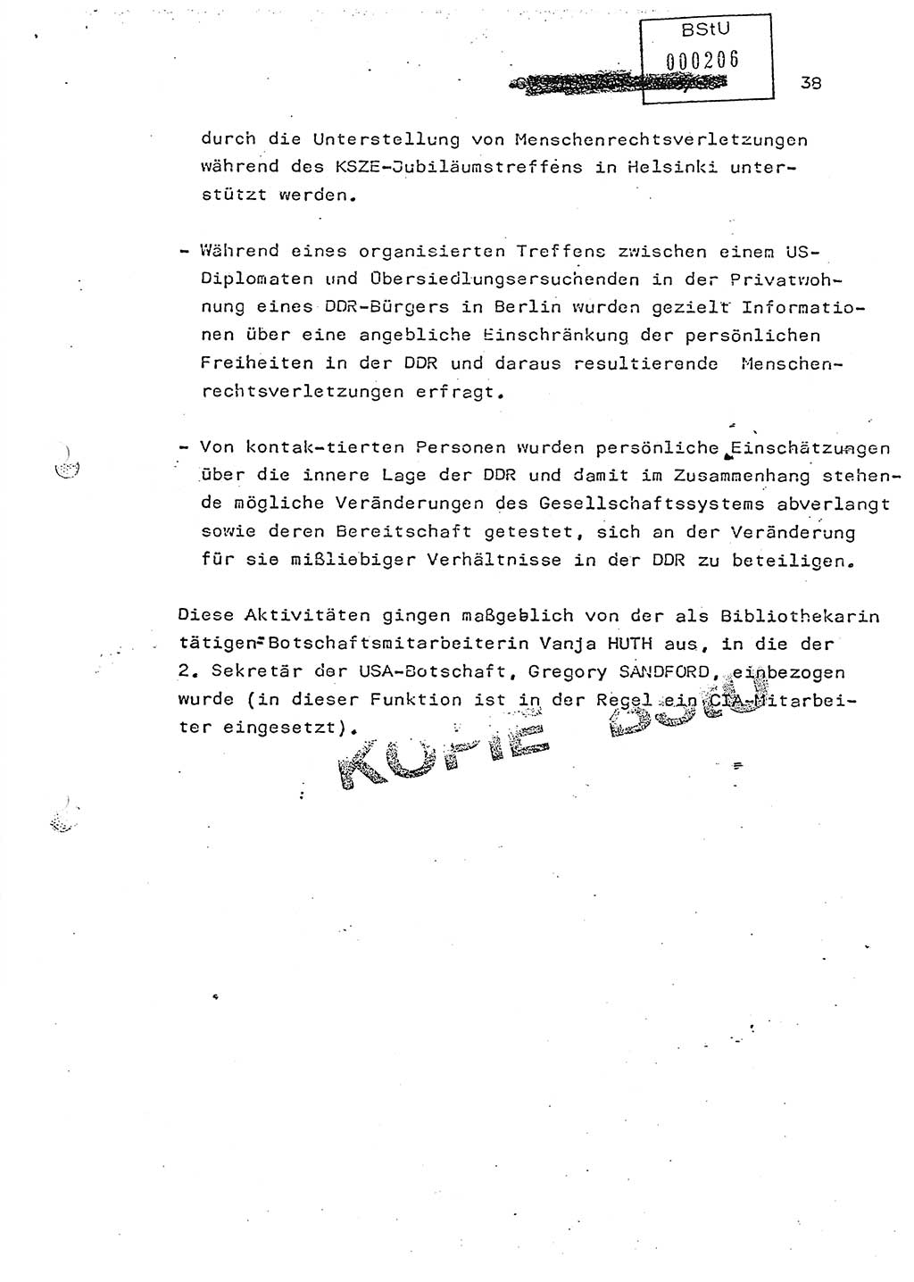 Jahresbericht der Hauptabteilung (HA) Ⅸ 1985, Einschätzung der Wirksamkeit der Untersuchungsarbeit im Jahre 1985, Ministerium für Staatssicherheit (MfS) der Deutschen Demokratischen Republik (DDR), Hauptabteilung Ⅸ, Berlin 1986, Seite 38 (Einsch. MfS DDR HA Ⅸ /86 1985, S. 38)