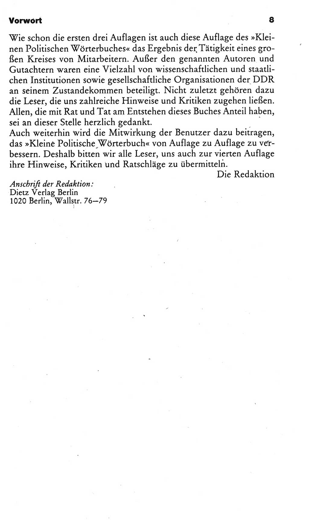 Kleines politisches Wörterbuch [Deutsche Demokratische Republik (DDR)] 1985, Seite 8 (Kl. pol. Wb. DDR 1985, S. 8)