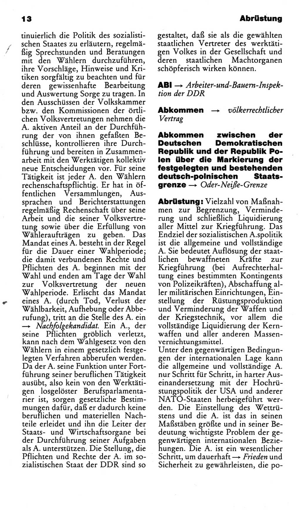 Kleines politisches Wörterbuch [Deutsche Demokratische Republik (DDR)] 1985, Seite 13 (Kl. pol. Wb. DDR 1985, S. 13)