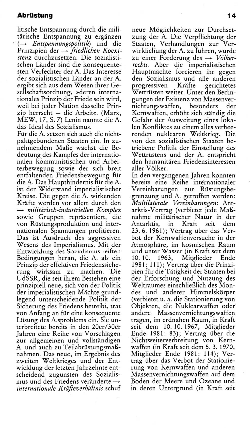 Kleines politisches Wörterbuch [Deutsche Demokratische Republik (DDR)] 1985, Seite 14 (Kl. pol. Wb. DDR 1985, S. 14)