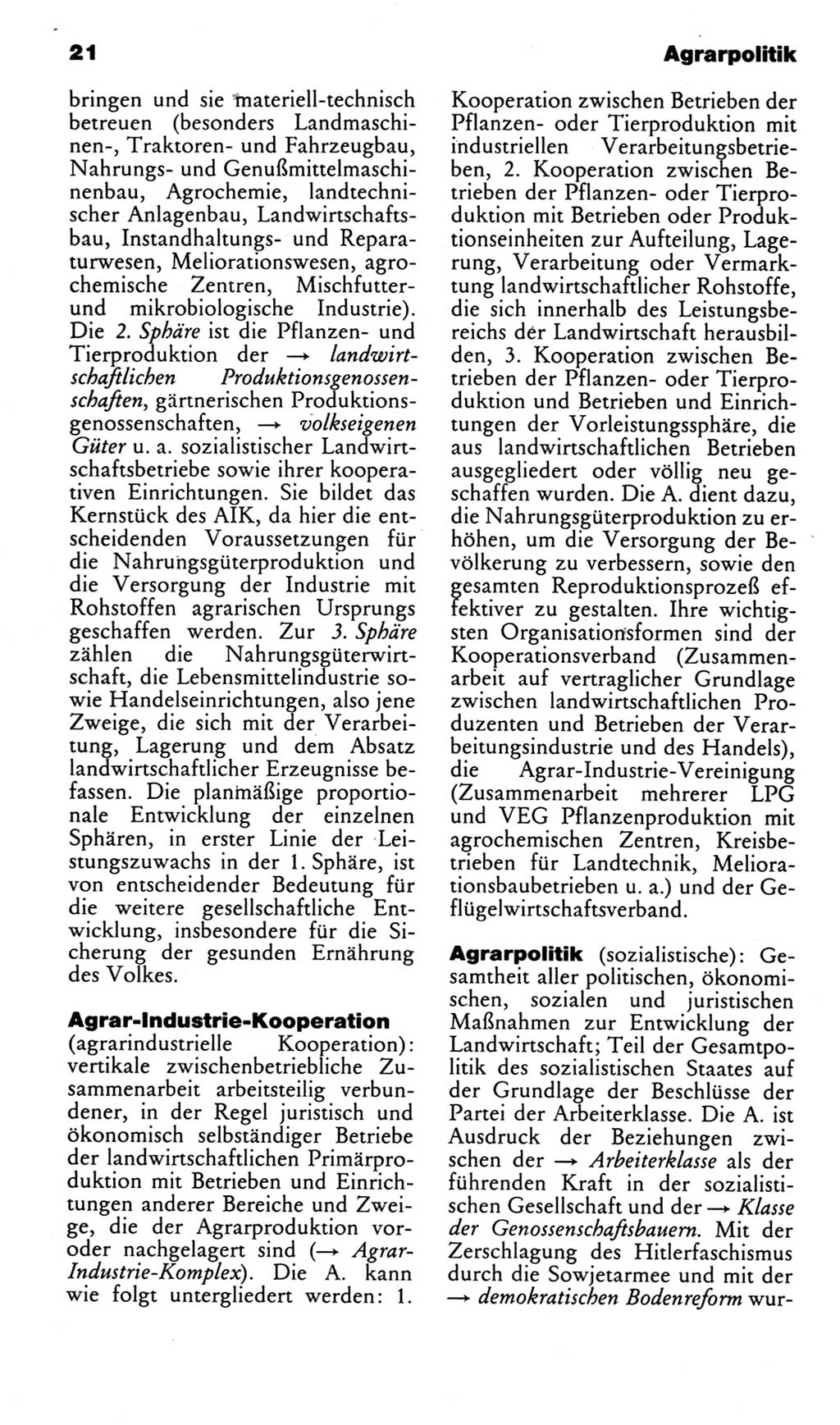 Kleines politisches Wörterbuch [Deutsche Demokratische Republik (DDR)] 1985, Seite 21 (Kl. pol. Wb. DDR 1985, S. 21)