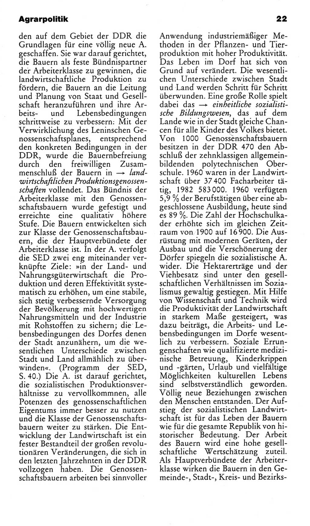Kleines politisches Wörterbuch [Deutsche Demokratische Republik (DDR)] 1985, Seite 22 (Kl. pol. Wb. DDR 1985, S. 22)