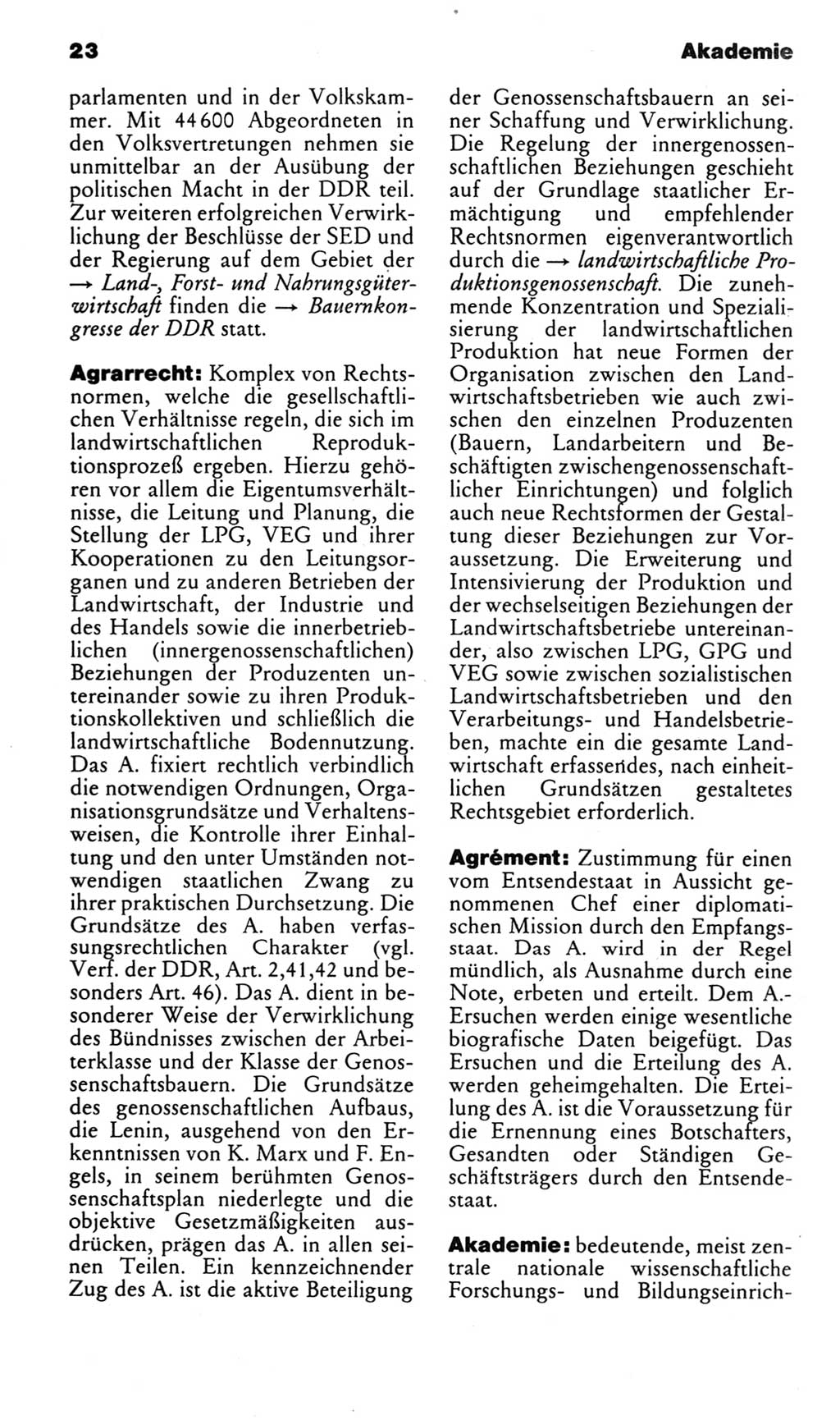 Kleines politisches Wörterbuch [Deutsche Demokratische Republik (DDR)] 1985, Seite 23 (Kl. pol. Wb. DDR 1985, S. 23)